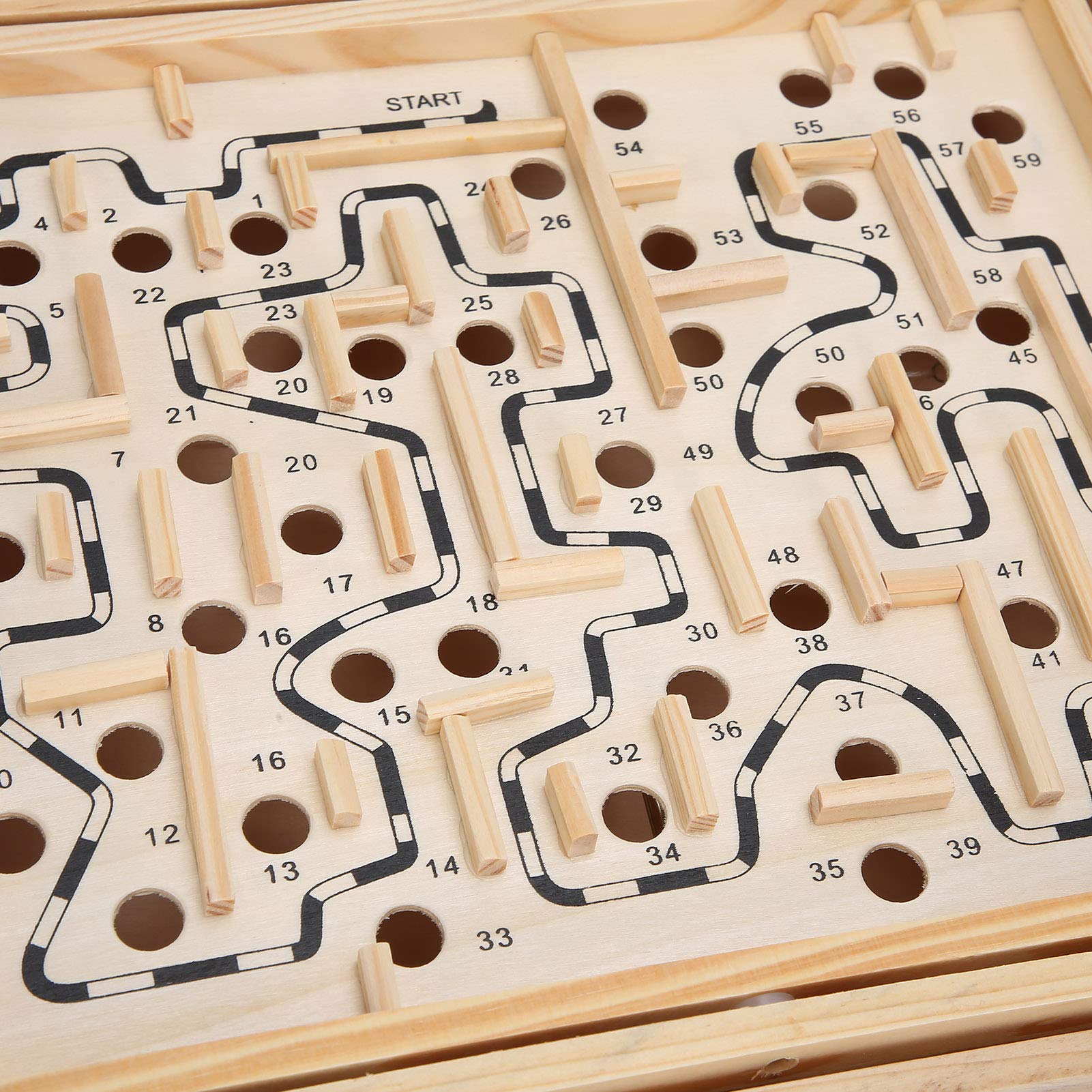 Wooden Maze Puzzle Toy for Kids & Adults - Brain Game for Dementia & Learning