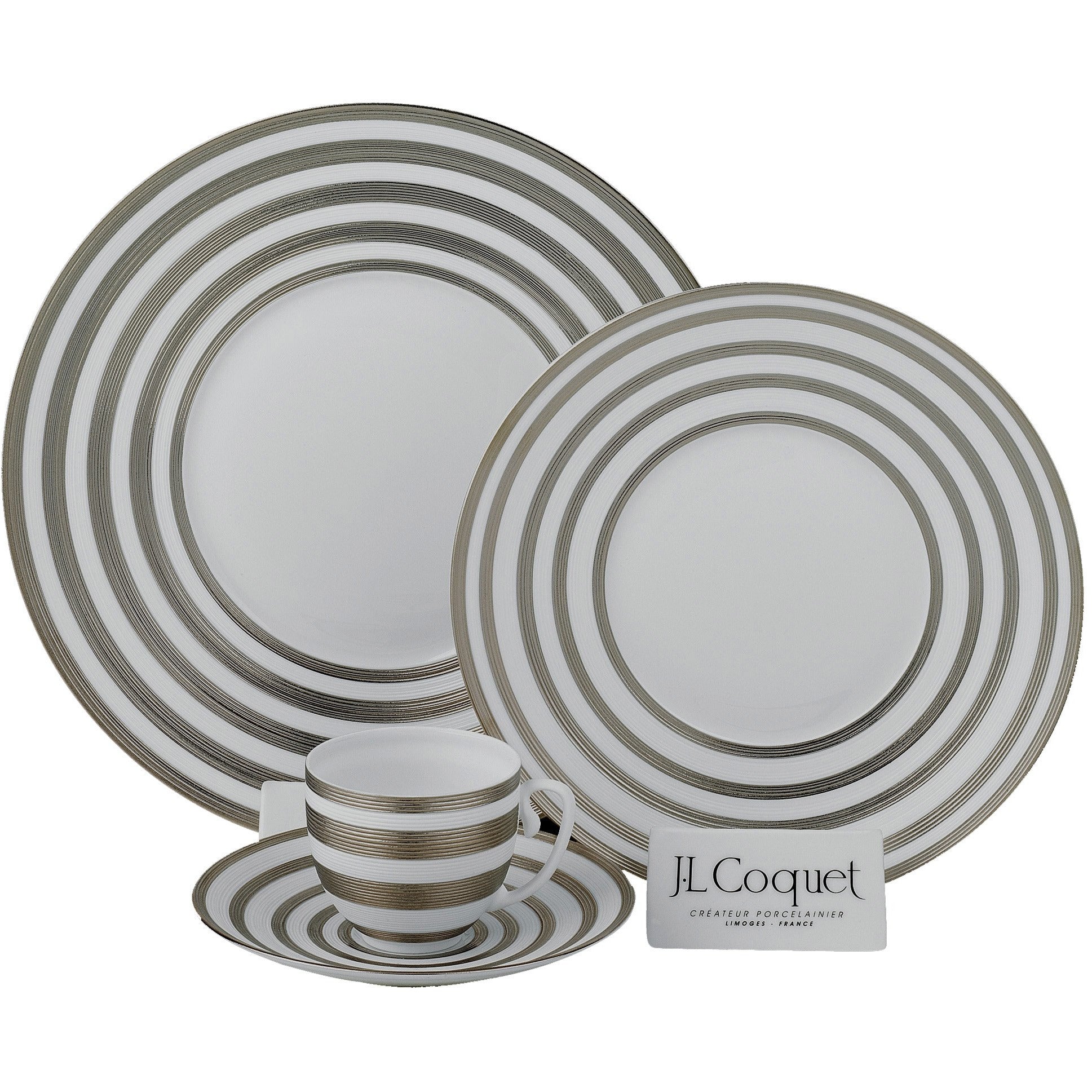 Hemisphere Platinum Stripe Salad Plate - Elegant Dinnerware for Restaurants, Weddings & Special Occasions - Perfect for Serving Appetizers, Desserts & Salad Courses