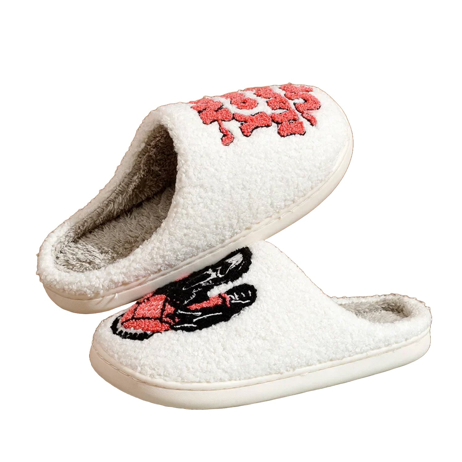 FLOOF 1800 Scream Slippers - Soft Plush White House Slippers for Women & Men | Cozy Indoor Comfort for Winter, Lounge Wear, Gift Idea