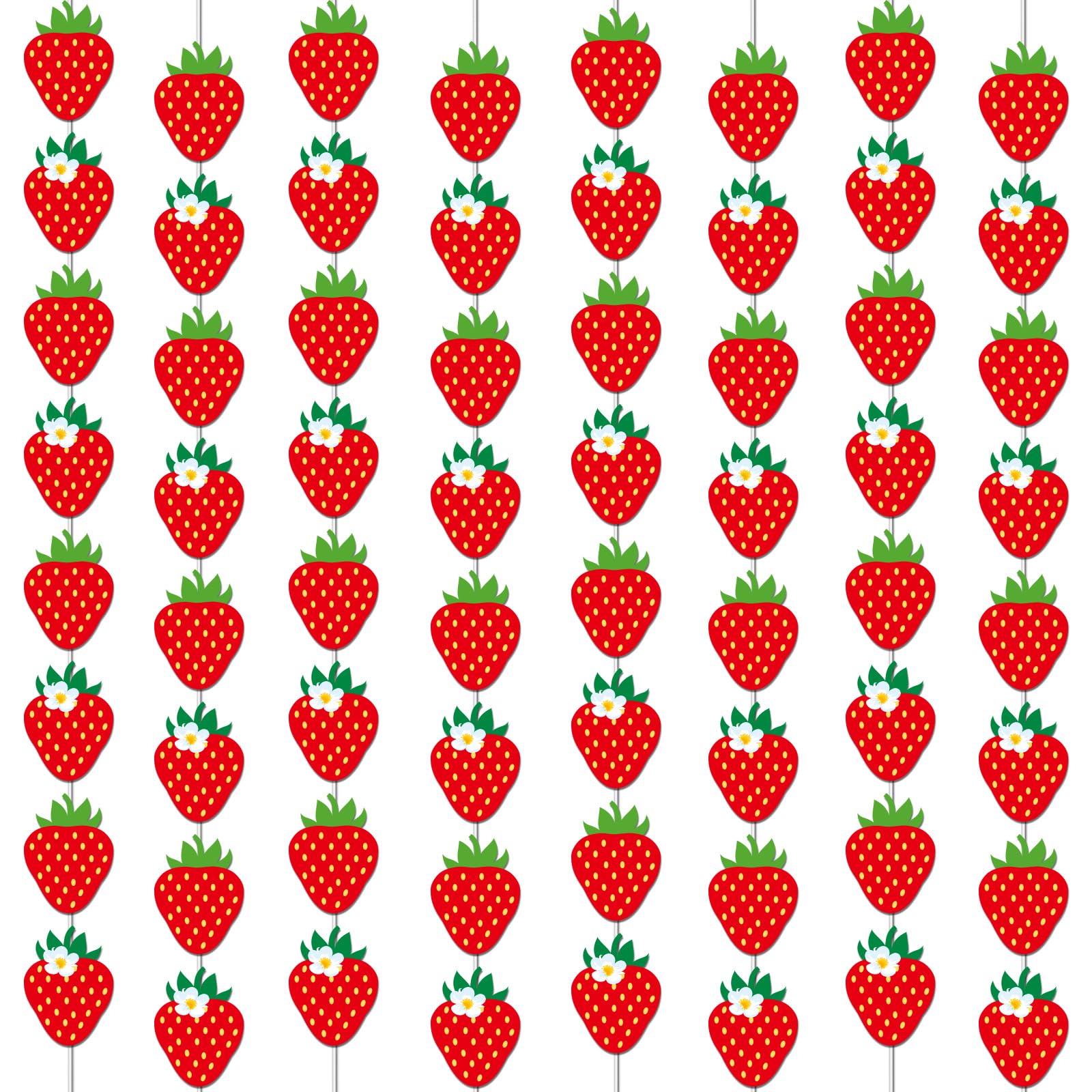 12 PCS Strawberry Party Banner Kit - Strawberry Birthday Decorations & Hanging Garland for Baby Shower, First Birthday, Berry Themed Parties - Perfect for Indoor/Outdoor Celebrations