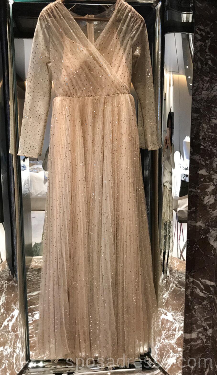 Sparkly Tulle Long Sleeve Evening Prom Dress for Women - Elegant Sweet 16 Party Gown - Perfect for Homecoming, Quinceañera & Formal Events - Style #18568