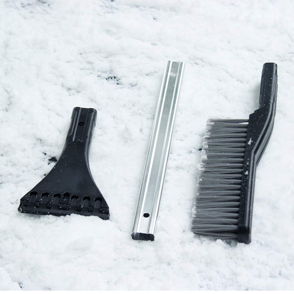 2 in 1 Heavy Duty Ice Scraper with Brush for Car - No Scratch Snow Brush & Shovel for Windshield & Windows | Winter Car Accessories for Snow Removal & Emergency Roadside Use