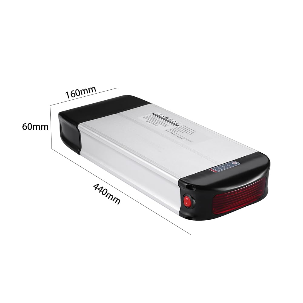 36V 48V 10AH 15AH 20AH Lithium Battery Pack with Charger for E-Bike - Compatible with 250W 500W 750W Electric Mountain Bikes & Commuter Bikes - Rear Rack Battery for Long-Distance Cycling & Outdoor Adventures