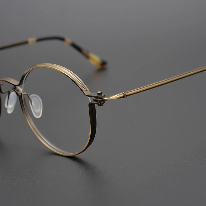 Stylish Black Unisex Full Rim Round Titanium Acetate Eyeglasses TV002 - Perfect for Reading, Work & Everyday Fashion