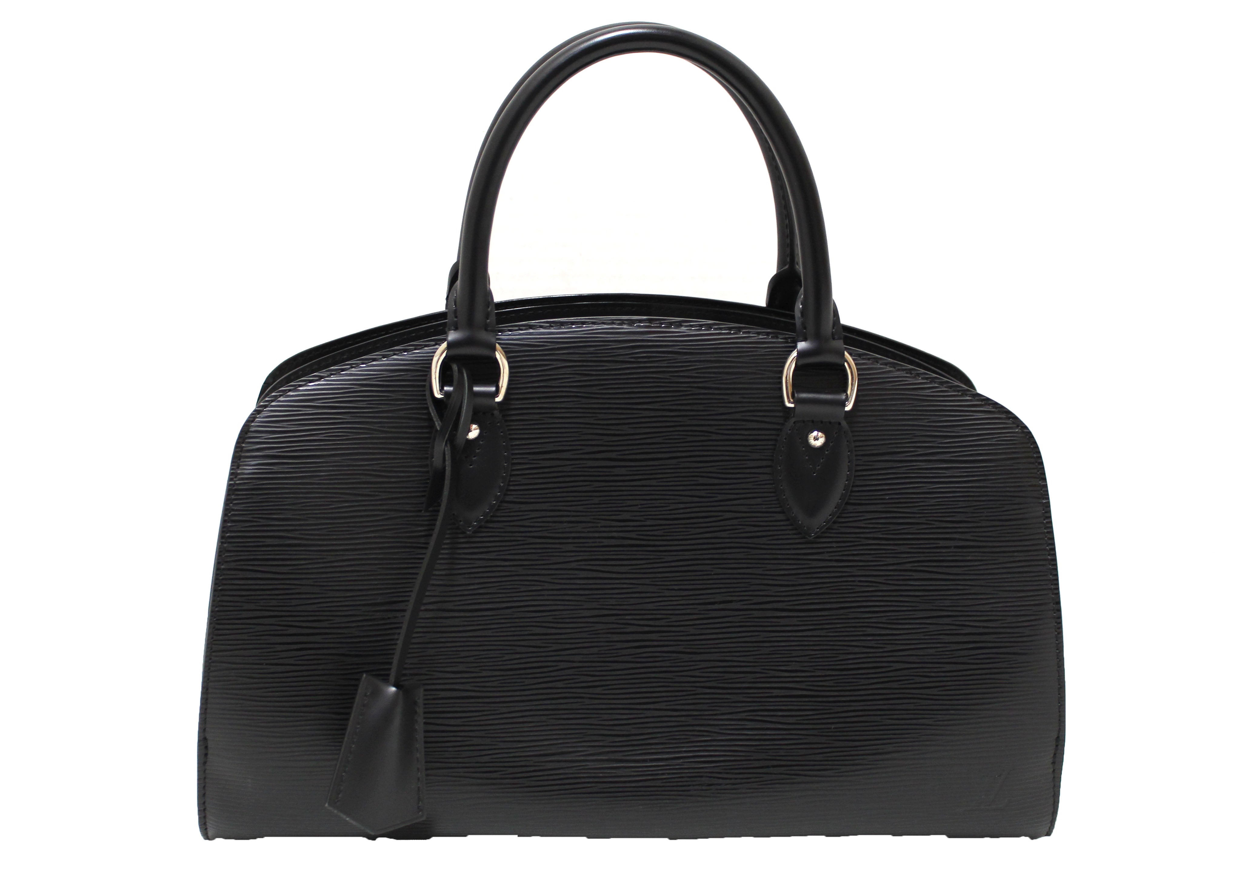 Authentic Louis Vuitton Black Epi Leather Pont Neuf PM Handbag for Women - Luxury Designer Crossbody Purse for Work, Travel & Evening Events