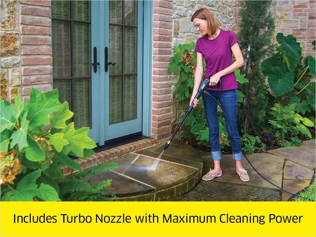 Karcher K1800 Electric Pressure Washer - 1800 PSI, 1.3 GPM, Includes Turbo, 15°, and Soap Nozzles - Perfect for Home, Driveway, Deck, and Patio Cleaning