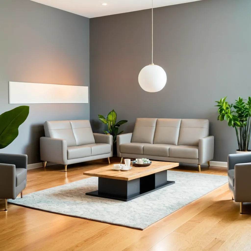 Premium Josiah Faux Leather Sofa - Modern PU Leather Couch for Living Room, Office & Lounge - Comfortable 3-Seater Sectional Sofa with Sturdy Metal Legs - Perfect for Small Spaces, Apartments & Home Theater Seating