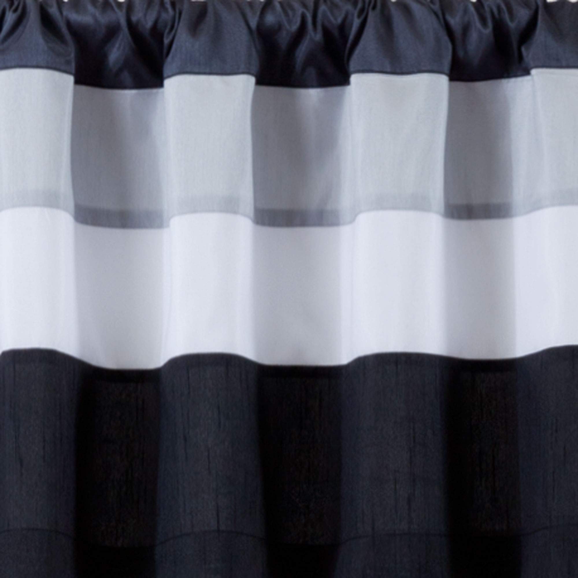 Lush Decor Triangle Home Fashions 19341 Iman Valance - Black and White Window Valance Curtain for Living Room, Bedroom & Kitchen Decor