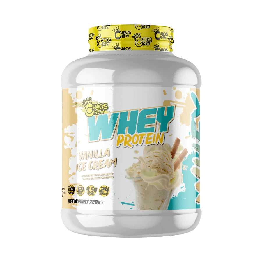 Chaos Crew Whey Protein Powder - 720g (23 Servings) for Muscle Growth & Recovery | Post-Workout & Fitness Supplement