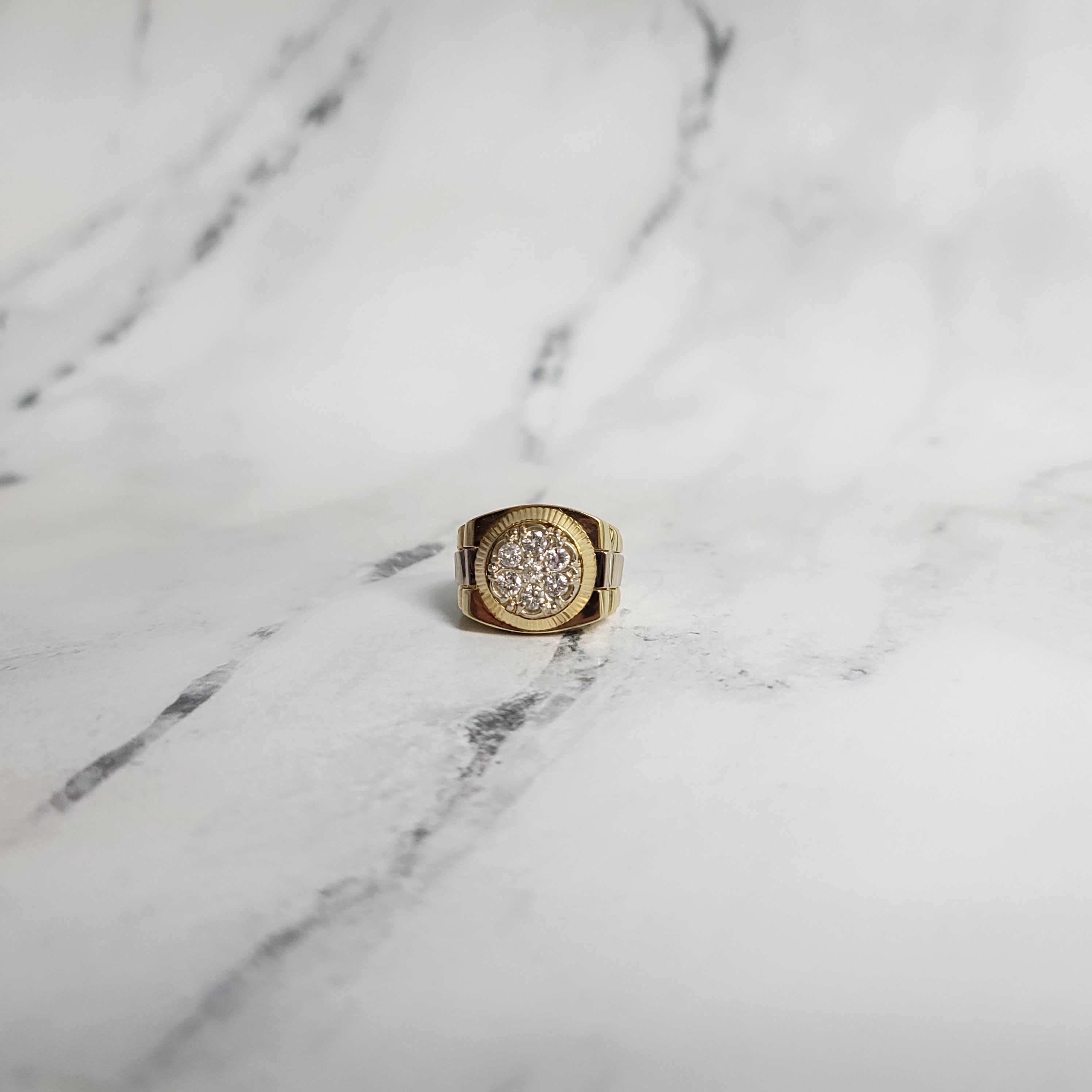 Luxury Diamond Presidential Rolex Style Cluster Ring for Men - Elegant Wedding Band, Anniversary Gift & Formal Occasion Jewelry