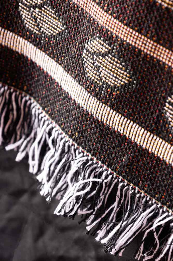 Denim & Bone Scandi Black Woven Cotton Throw Blanket - Soft & Cozy for Couch, Bed, or Sofa - Perfect for Home Decor, Living Room, and Gift Giving