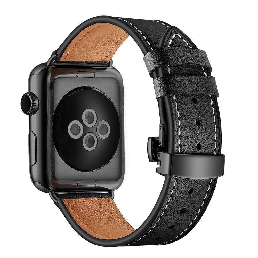 Premium Genuine Leather Strap for Apple Watch - Durable & Stylish Replacement Band for Workout, Office & Everyday Use