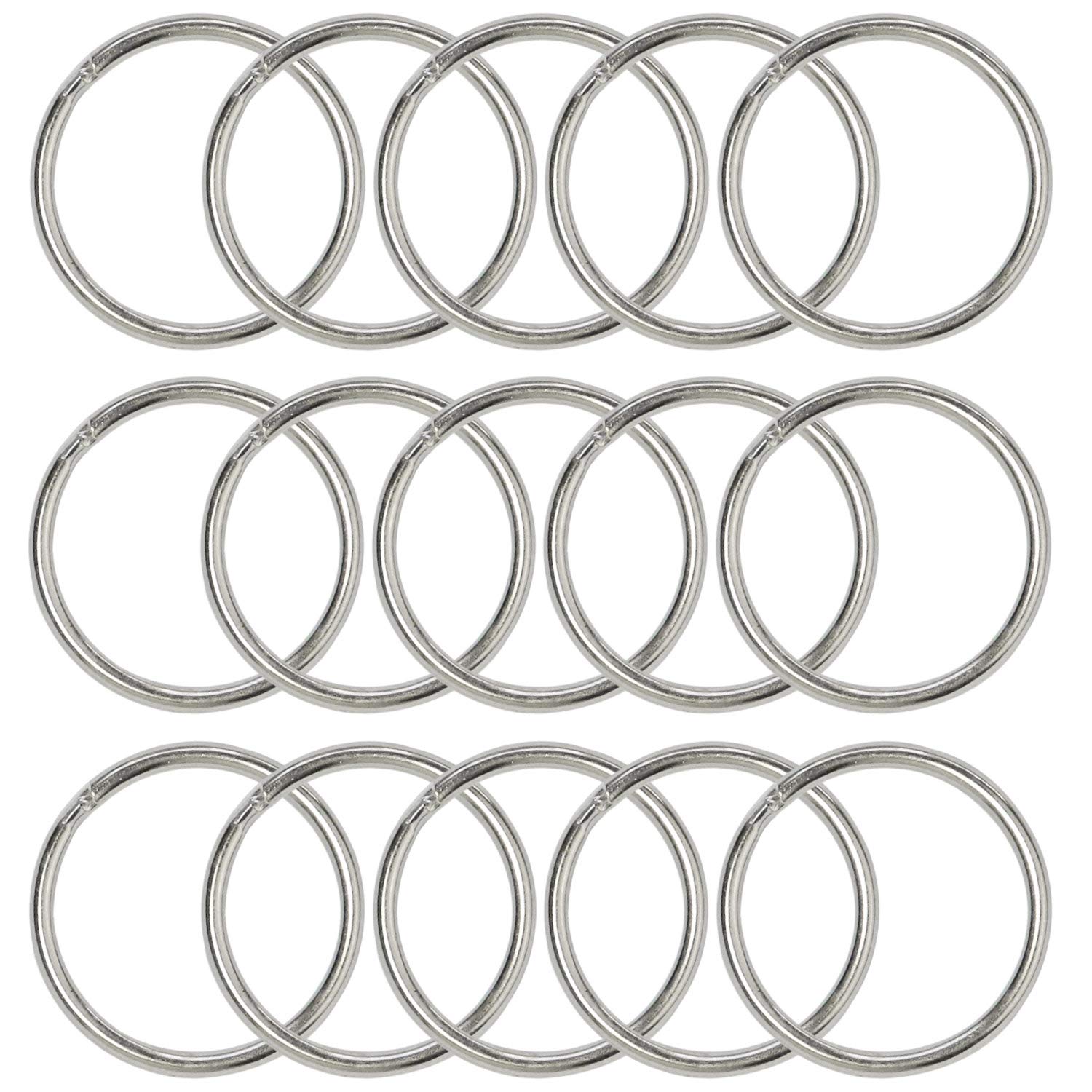 Metal Key Rings Bulk 250pcs - Nickel Plated Split Rings for Keys, Crafts & Lanyards (1 Inch)