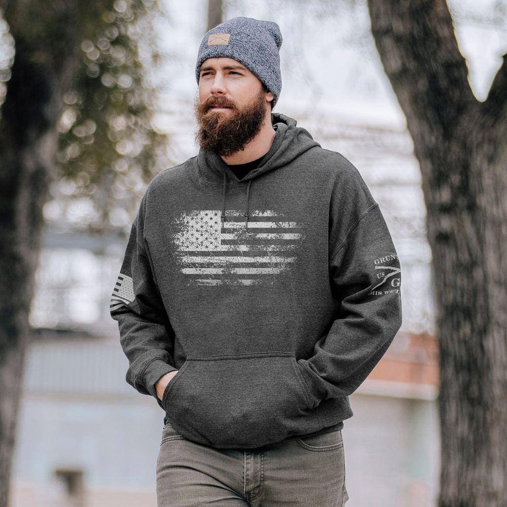 Vintage American Hoodie for Men & Women - Dark Heather Grey Pullover Sweatshirt | Comfortable & Stylish Casual Wear for Everyday, Streetwear & Outdoor Activities