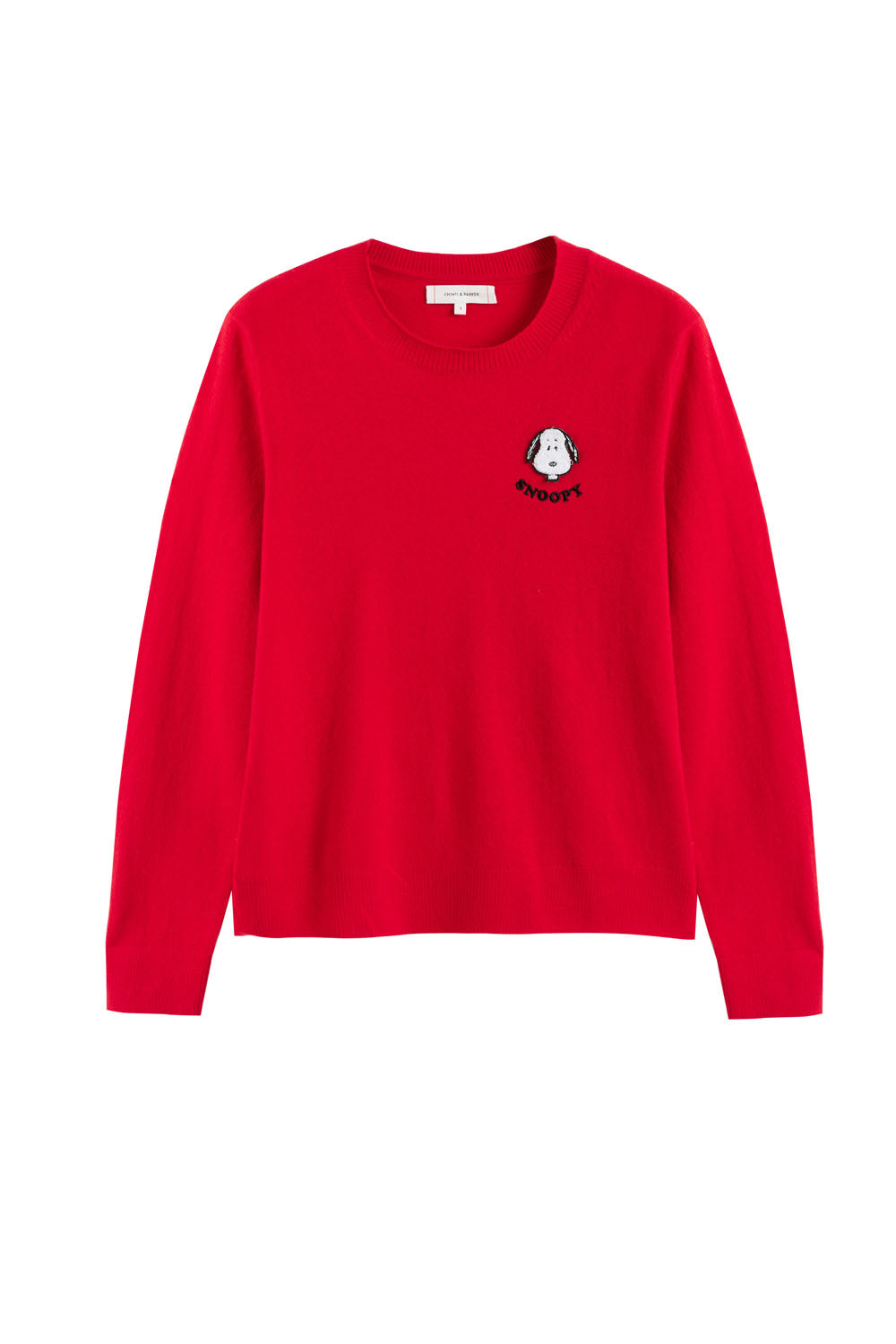 Red Wool Cashmere Snoopy Badge Sweater - Warm Winter Pullover with Cute Cartoon Design - Perfect for Christmas Gifts, Casual Outfits & Cozy Home Wear