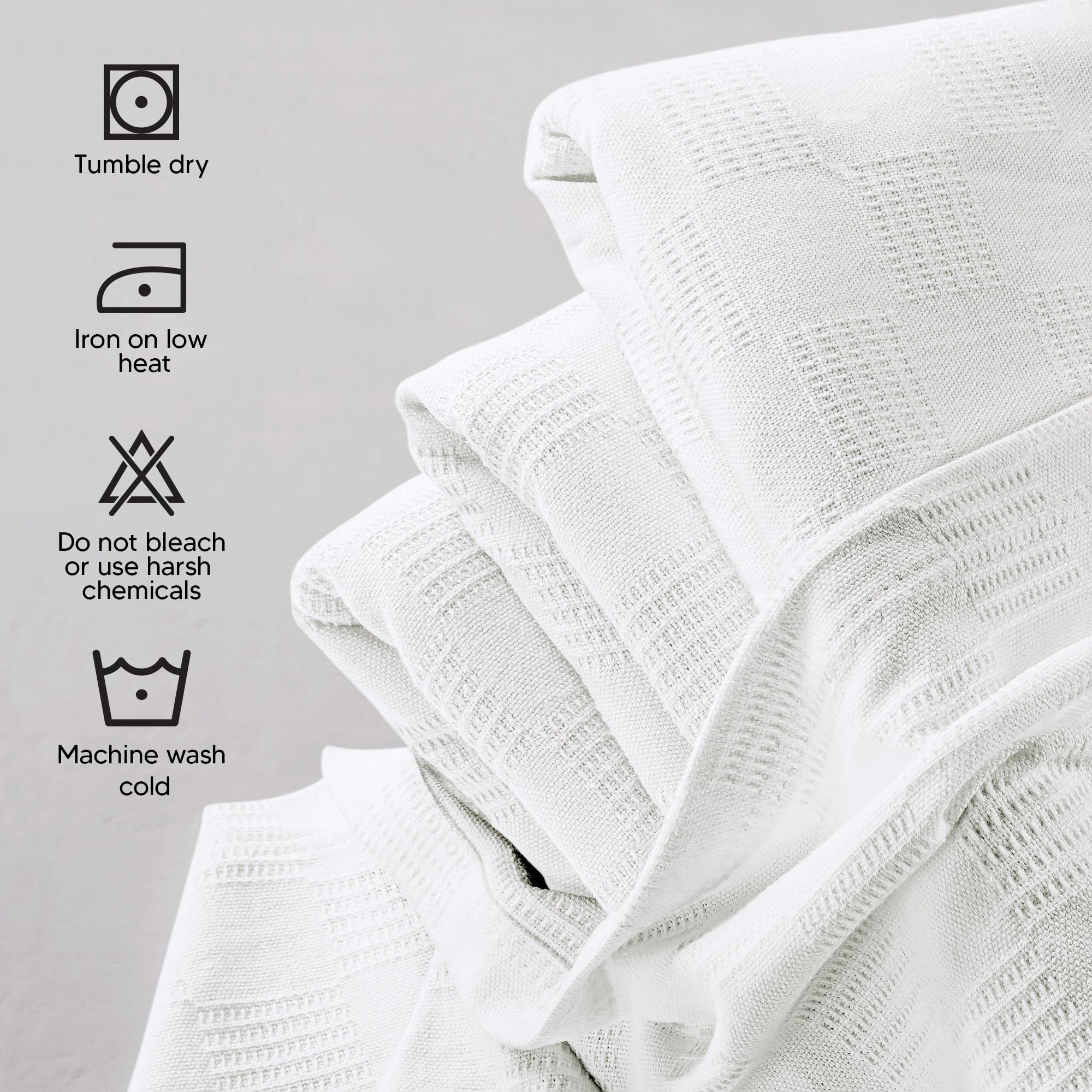 Utopia Bedding White Cotton Blanket - Queen Size 90x90 Inch, 350GSM Soft Thermal Blanket (Pack of 8) - Perfect for Bedroom, Guest Room, and Cozy Winter Nights