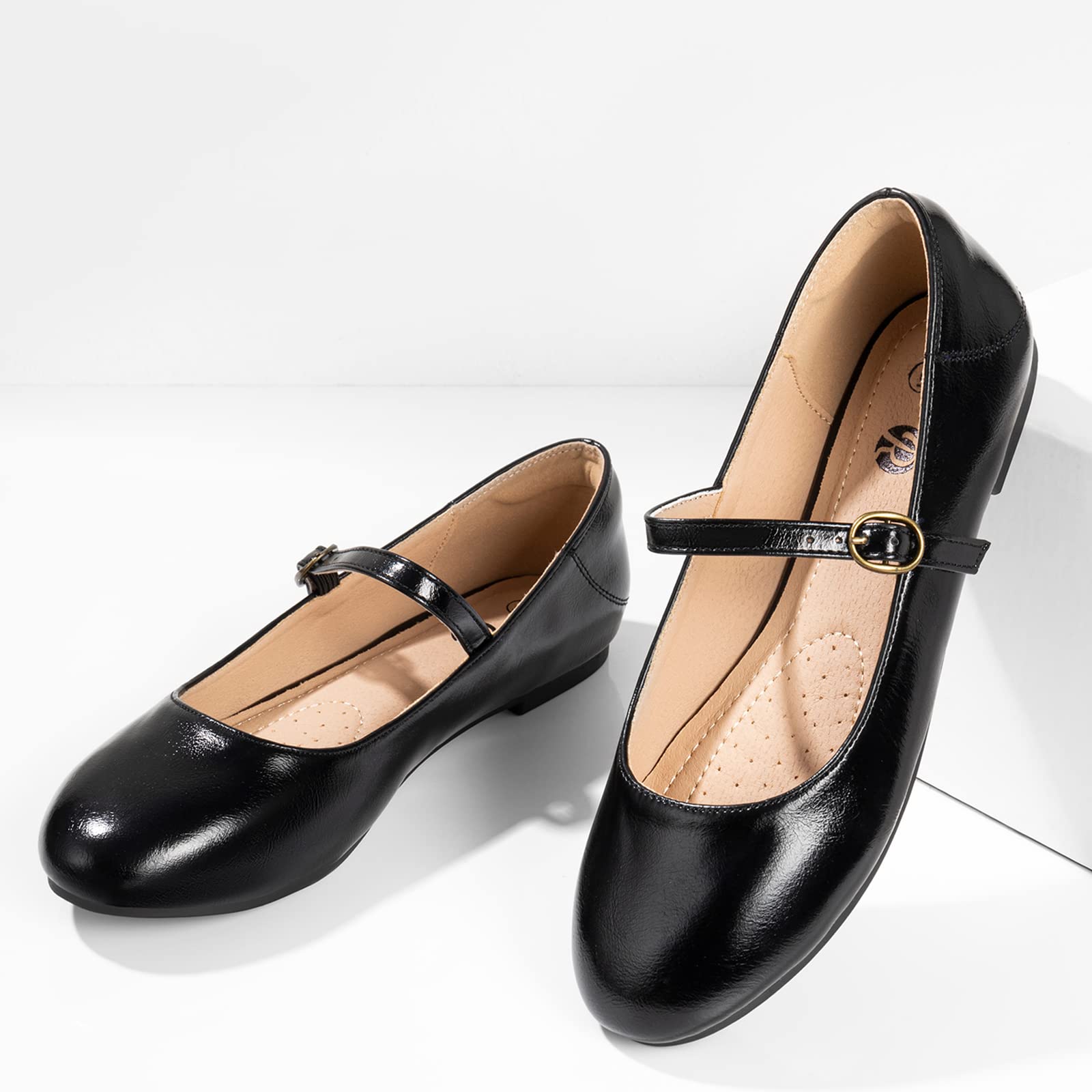 Rekayla Women's Mary Jane Flats - Comfortable Dressy Ballet Shoes with Round Toe & Slip-On Design | Perfect for Work, Weddings & Casual Outfits