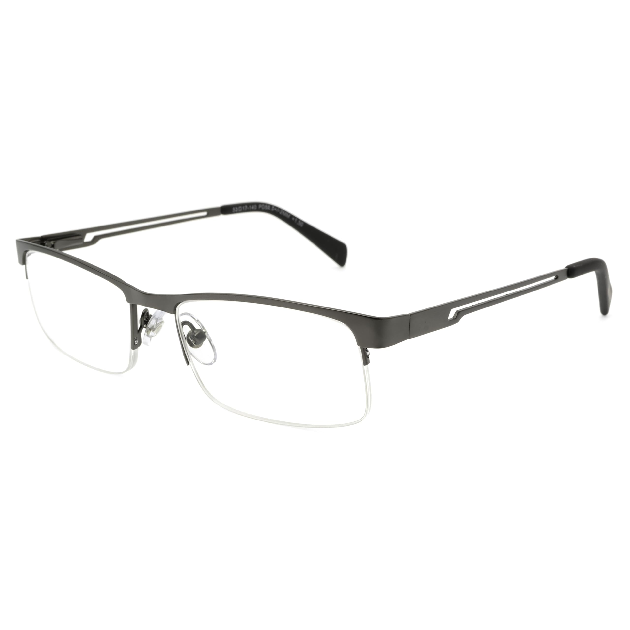 Foster Grant Men's Lamar Square Reading Glasses +1.50 to +3.50 Strength - Lightweight Metal Frame for Reading, Computer & Office Use
