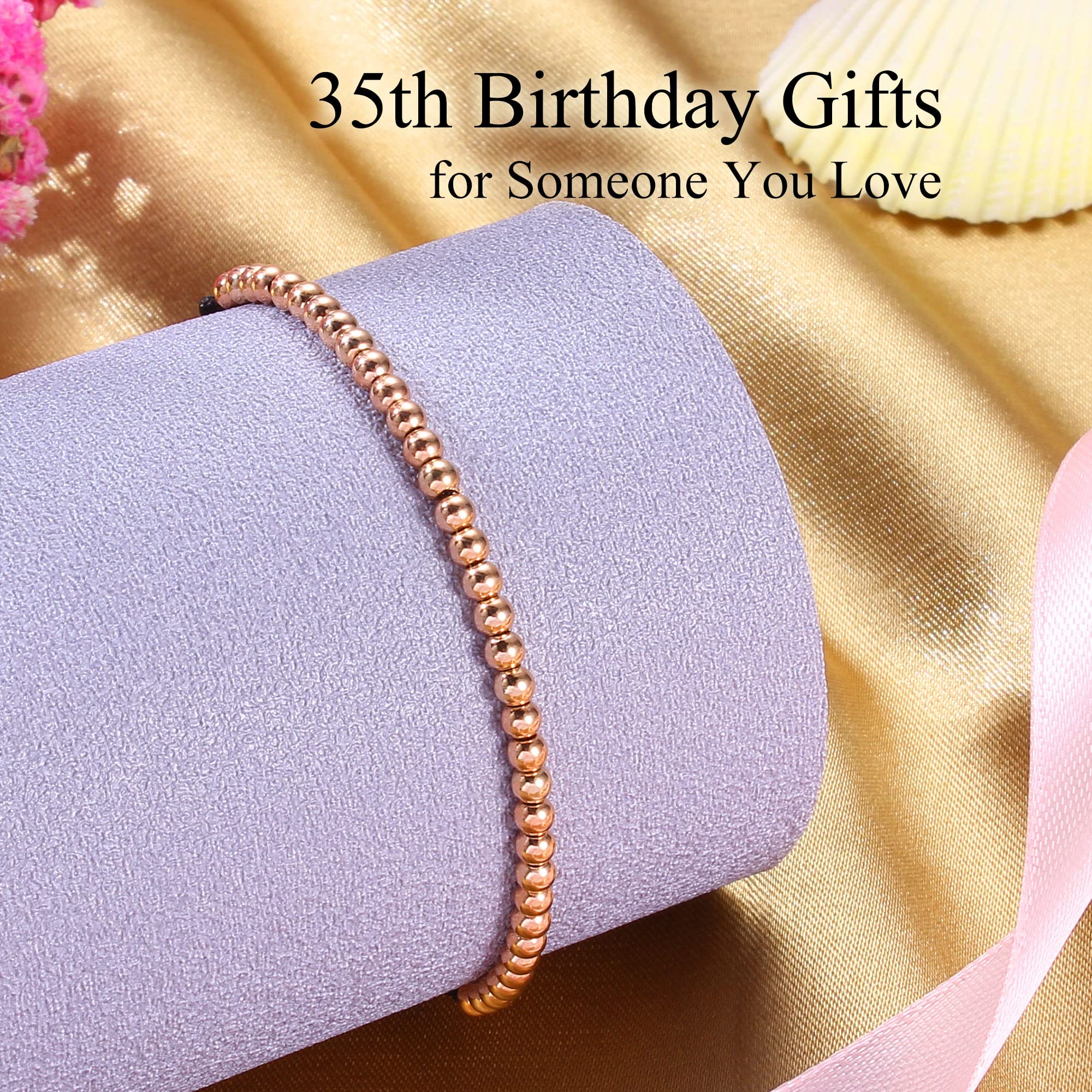 Adjustable Birthday Bracelets for Women & Teen Girls - Silver/Gold/Rose Gold Beaded Link Bracelet - Perfect Gift for Daughter, Girlfriend, Wife, Sister & Best Friend - Birthday & Christmas Jewelry (Ages 14-35) - Ideal for Parties, Anniversaries & Special Occasions