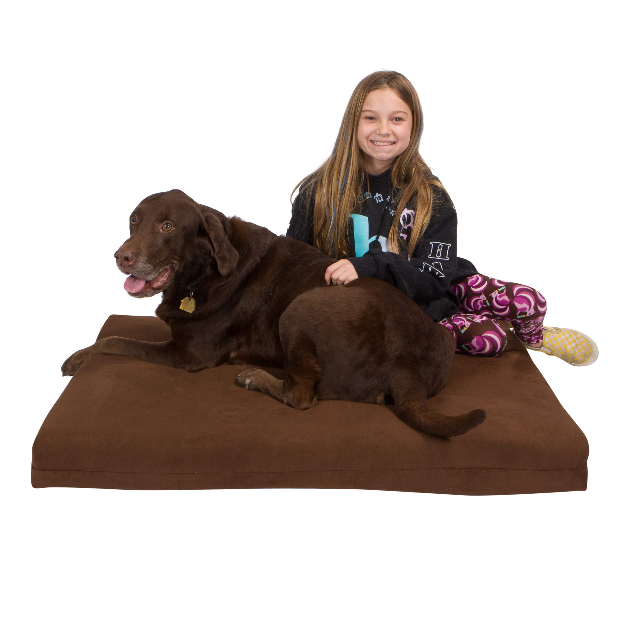 Orthopedic Dog Bed with Gel Memory Foam - XX-Large Washable Pet Bed for Joint Support & Comfort, Removable Cover, Brown - Perfect for Large Dogs with Arthritis & Senior Pets in Living Room or Bedroom