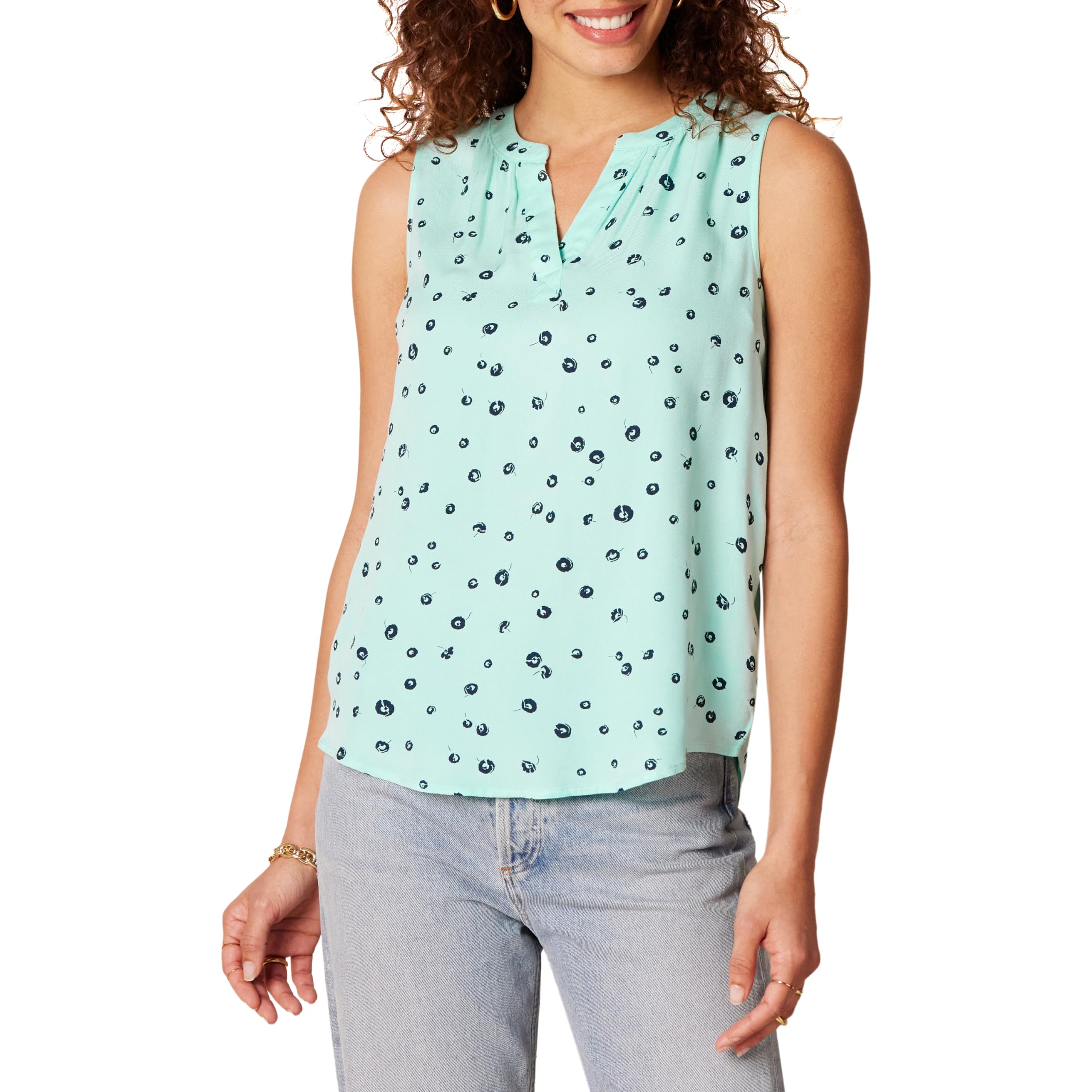 Amazon Essentials Women's Sleeveless Woven Shirt - Lightweight Summer Blouse for Work & Casual Wear | Breathable Comfort for Office, Travel & Outdoor Activities