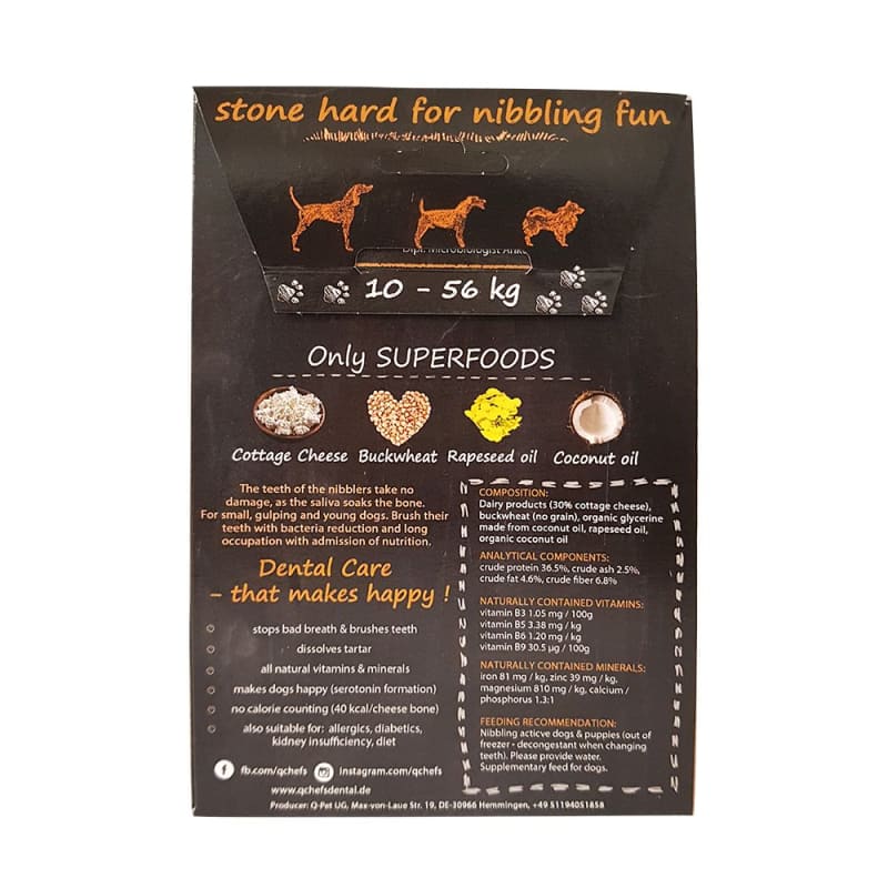 Qchefs Natural Hard Cracker Dental Dog Chew 75g - Healthy Teeth Cleaning Treat for Small & Medium Dogs - Perfect for Training, Teething & Oral Care