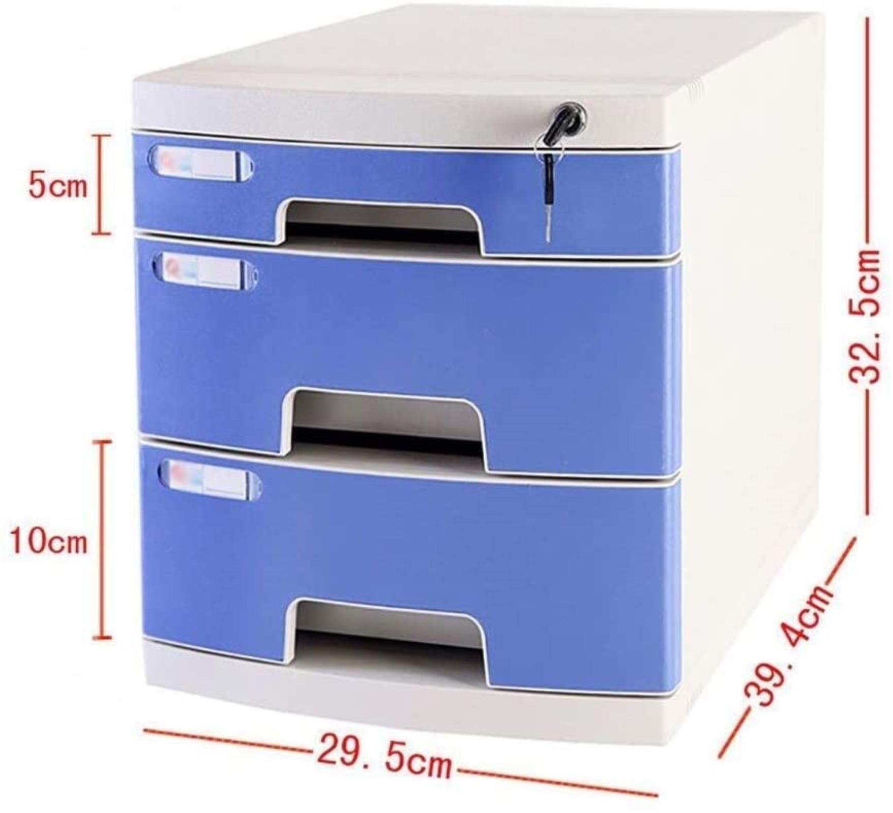 XBSXP Plastic File Storage Cabinet - 29.5x39.4x32.5cm Small White Office Drawer Organizer for Home & Office Supplies - Perfect for Document Filing, Stationery Storage and Workspace Organization (Size C1)