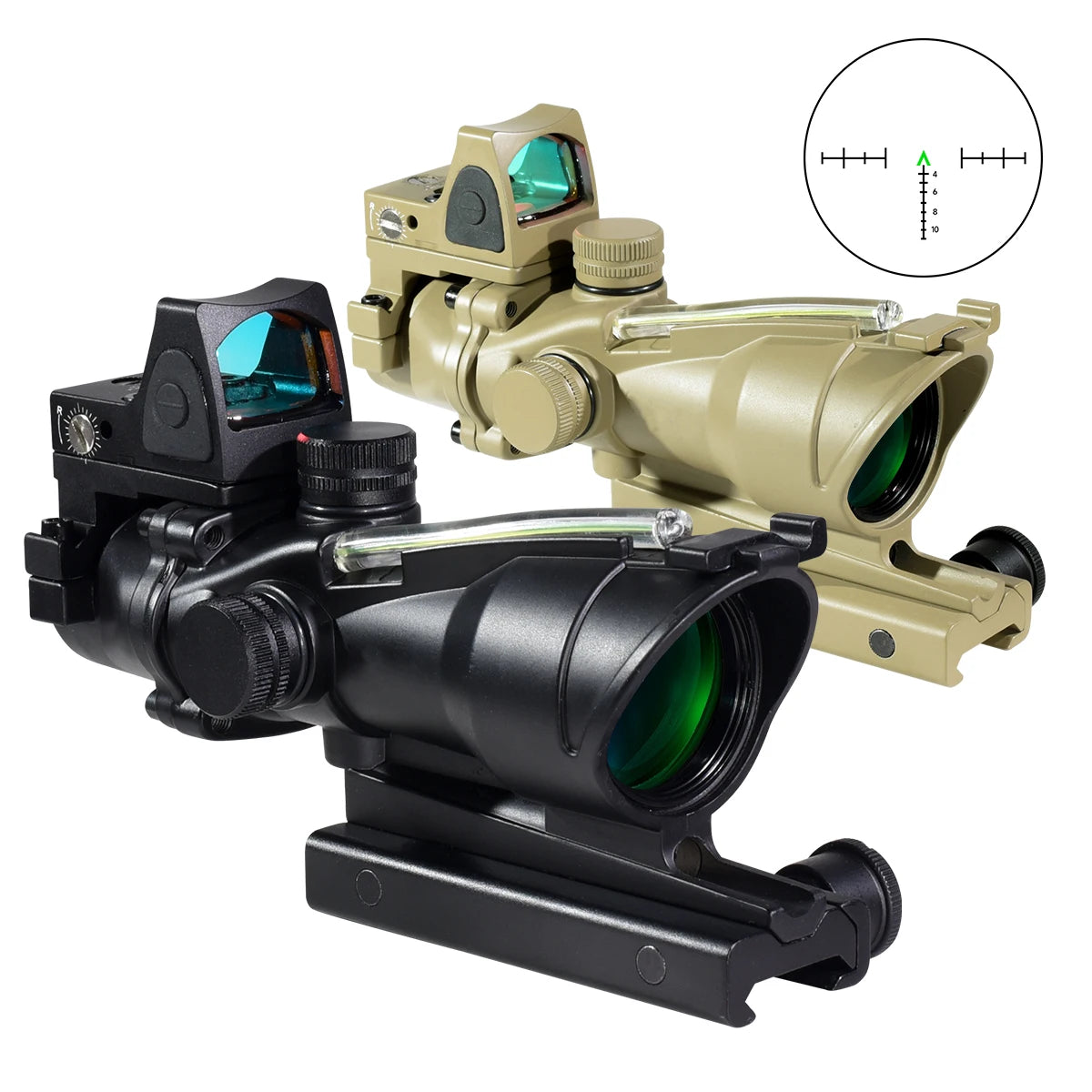 Trijicon ACOG 4X32 Rifle Scope with RMR - Fiber Optic Red/Green Dot Illumination, Etched Reticle - Perfect for Hunting, Tactical Shooting & Outdoor Adventures