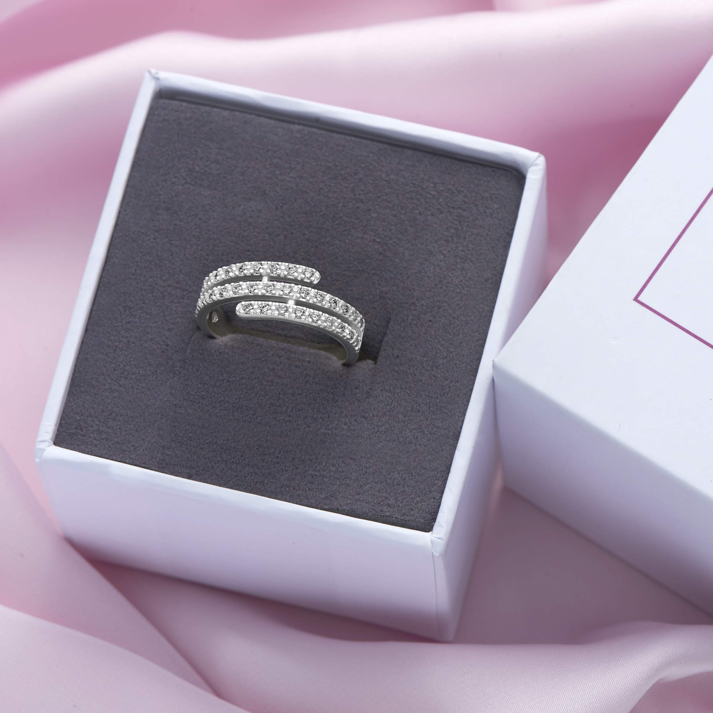 925 Sterling Silver Women's Wedding Band - Cubic Zirconia Eternity Ring, Stackable Love Ring for Teens & Girls | Perfect for Engagement, Anniversary & Daily Wear | Bridal Jewelry & Gift for Special Occasions | Ideal for Proposals, Date Nights & Romantic Surprises | Great for Valentine's Day, Anniversary Gifts & Bridal Shower Presents