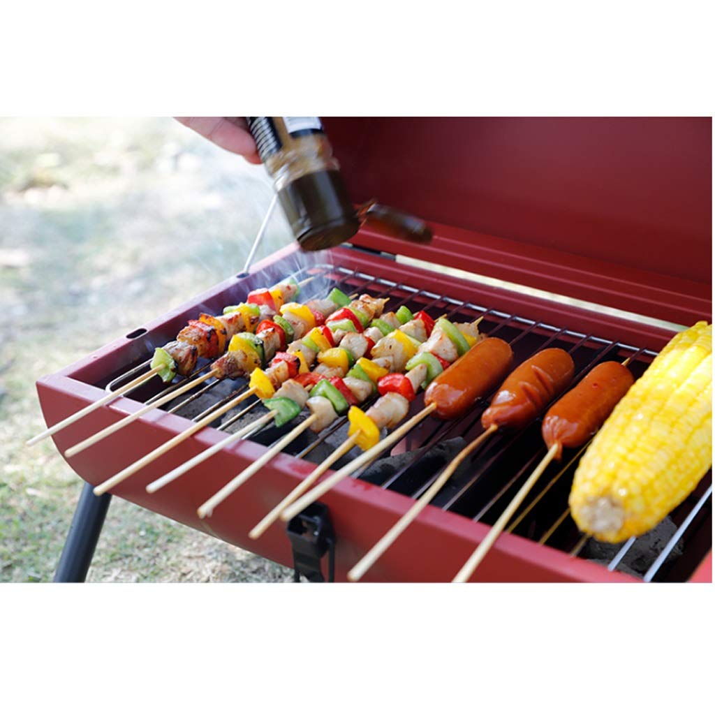 Portable Outdoor BBQ Grill Set - Thickened Charcoal Grill with Oven Tools for Picnic, Camping & Backyard Cooking - Household Charbroiler (Red) | Perfect for Tailgating, Beach Parties & Family Gatherings