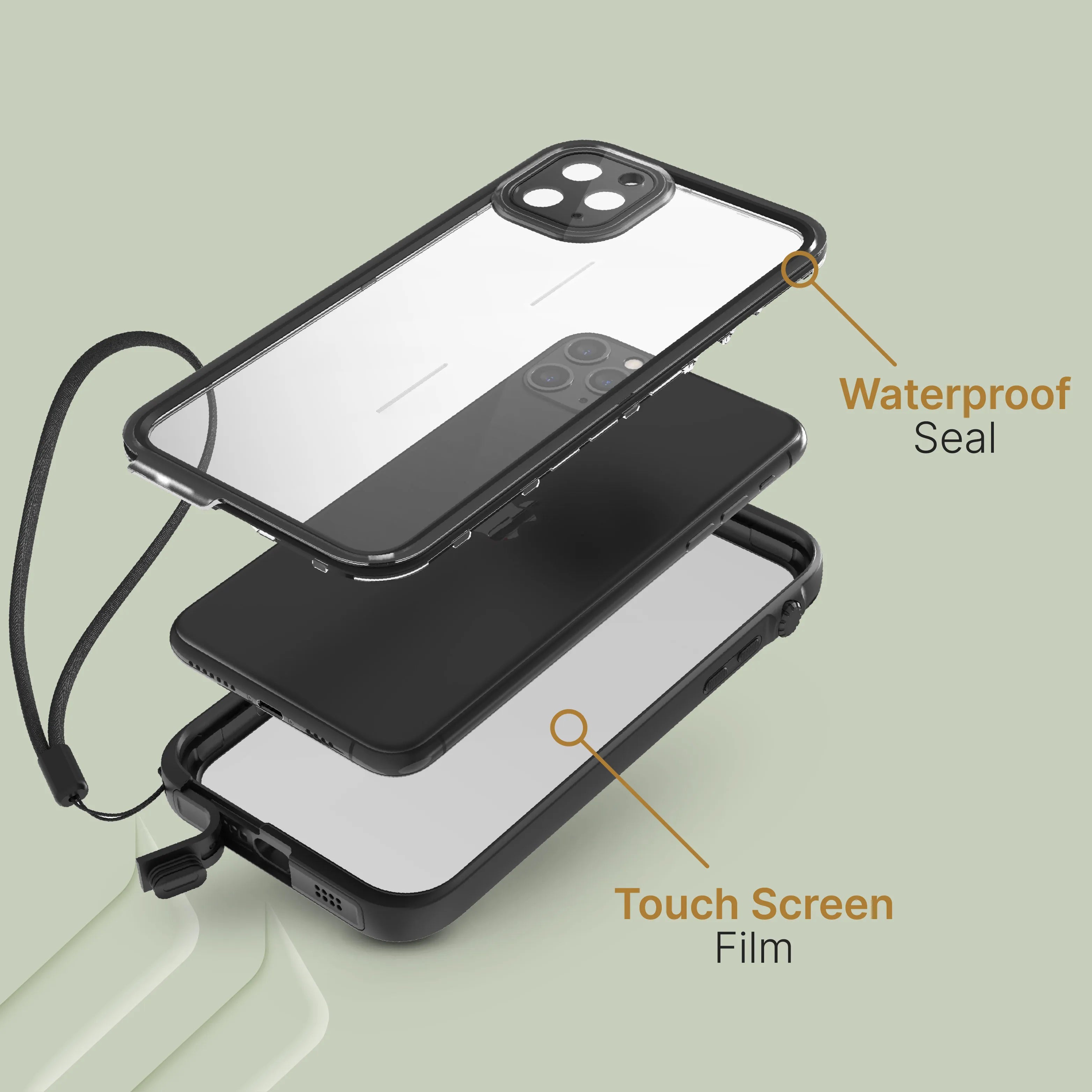 iPhone 11 Pro Max Waterproof Case - Shockproof & Dustproof Protection for Swimming, Outdoor Sports & Daily Use