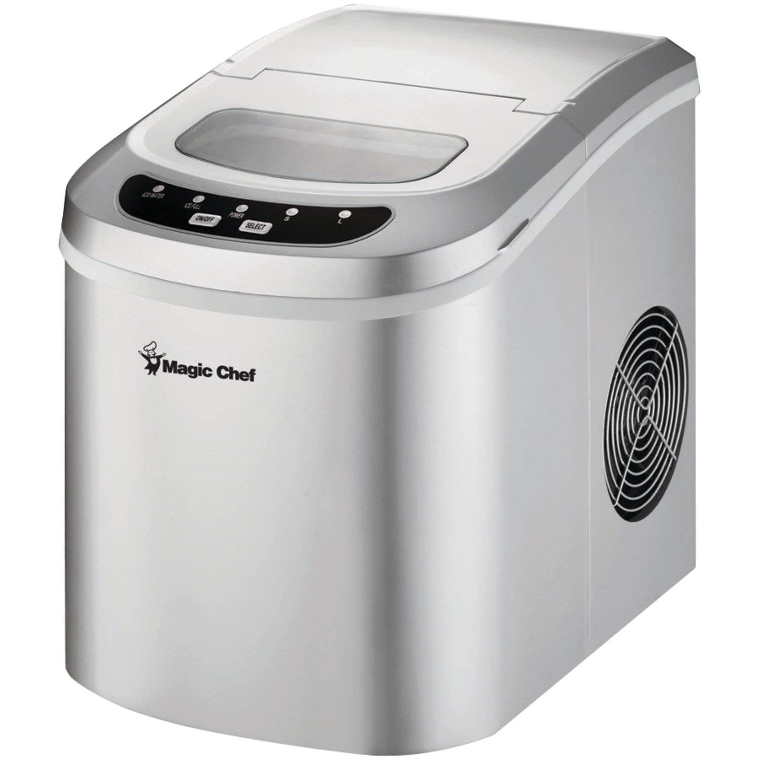Magic Chef MCIM22SV 27lb Portable Mini Ice Maker - Compact Countertop Ice Machine for Home, Office, RV & Outdoor Use - Perfect for Cocktails, Parties & Small Spaces