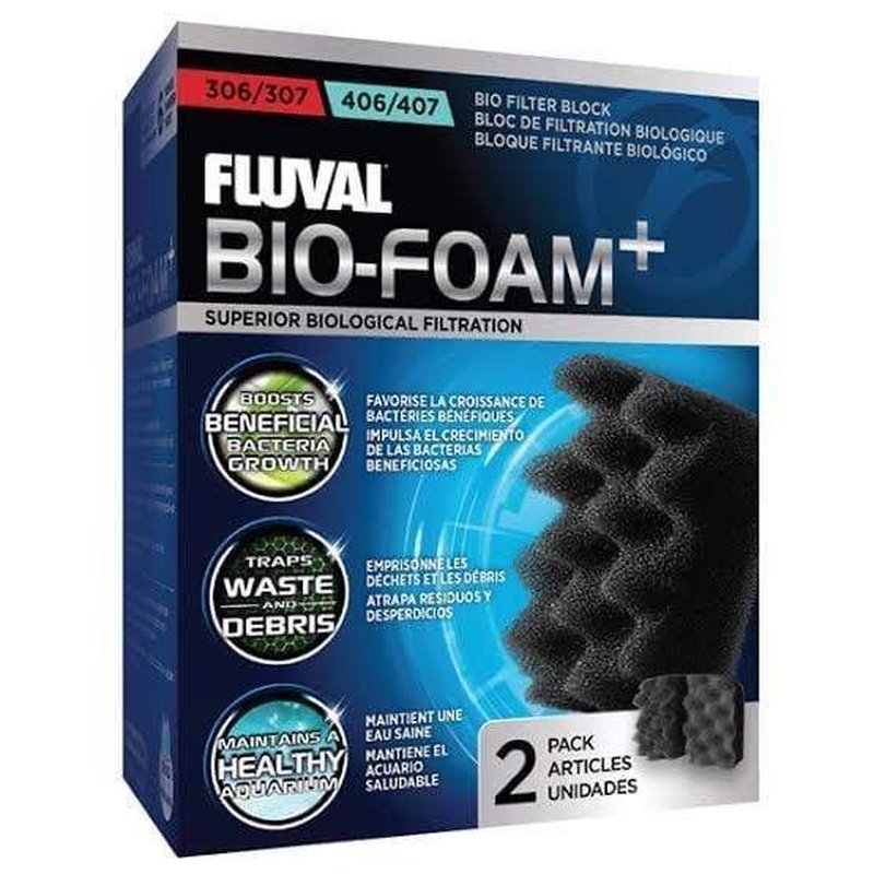 Fluval Bio Foam Filter Media - 2 Pack Replacement for Fluval 306/307 & 406/407 Canister Filters - Perfect for Aquarium Maintenance and Water Clarity