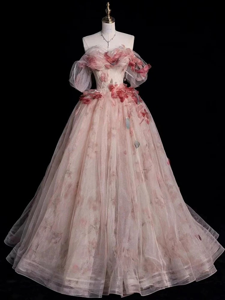 Elegant Off-The-Shoulder A-Line Prom Dress with Tulle Skirt - Formal Evening Gown J5447 for Homecoming, Wedding Guest & Special Occasions