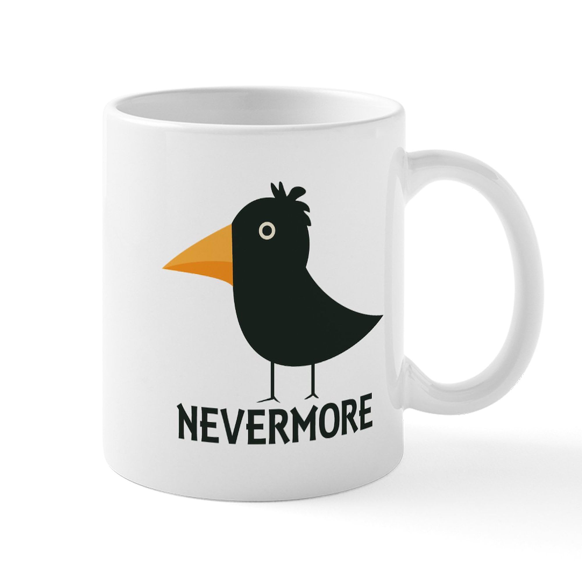Nevermore Raven Mug 11 oz (325 ml) - Ceramic Coffee Cup with Edgar Allan Poe Design - Perfect for Tea, Hot Chocolate & Office Use
