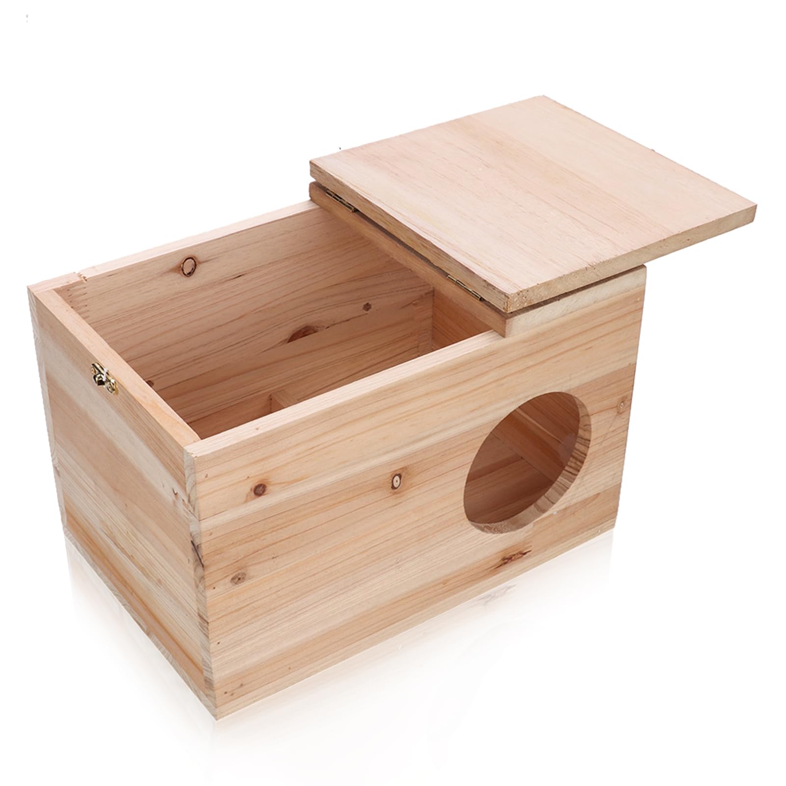 Wooden Squirrel Nesting Box - Natural Habitat House for Chinchillas, Hamsters & Small Animals | Weatherproof Outdoor/Indoor Breeding Shelter for Mating & Raising Babies (Perfect for Backyards, Gardens & Pet Cages)