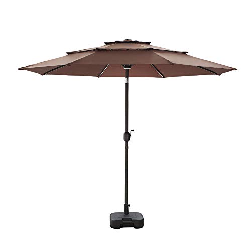 9.8 FT Patio Umbrella and Base Coffee