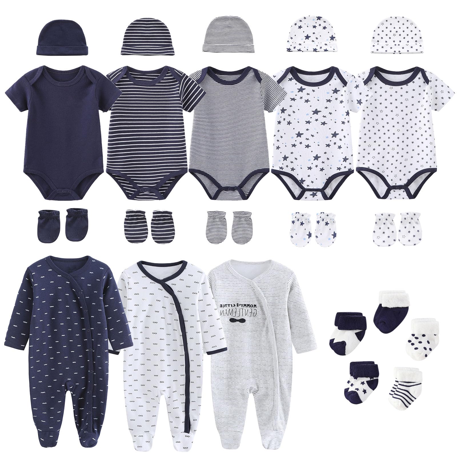 Premium Newborn Baby Clothes Gift Set - 100% Cotton Unisex Layette Outfit with Essential Accessories | Perfect for Baby Showers, Hospital Visits & First Photos