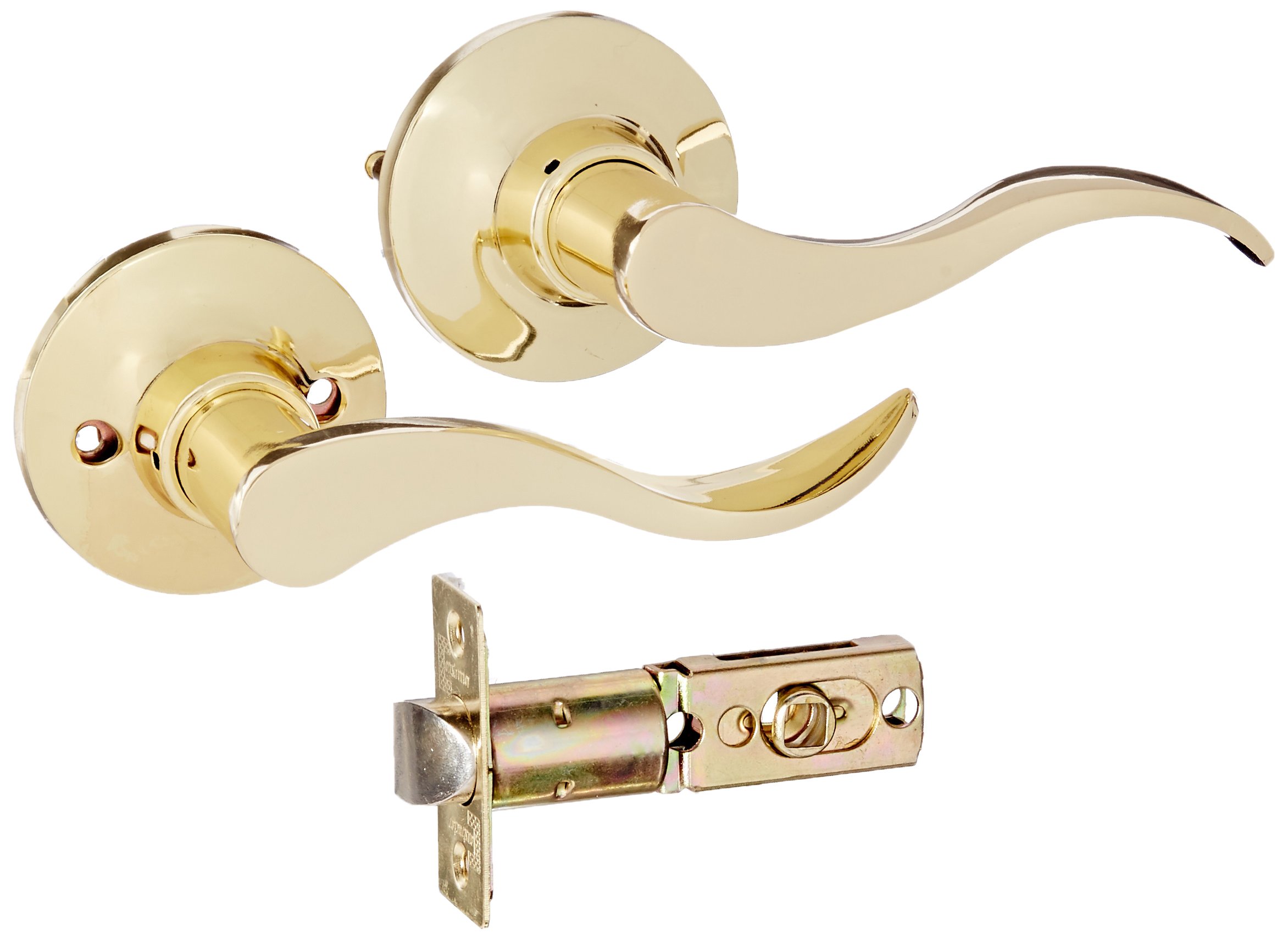 CON-PRE-PB-PS Prelude Passage Door Lock Set - Polished Brass Finish for Hallway & Closet Doors | Durable Interior Door Hardware for Homes & Offices