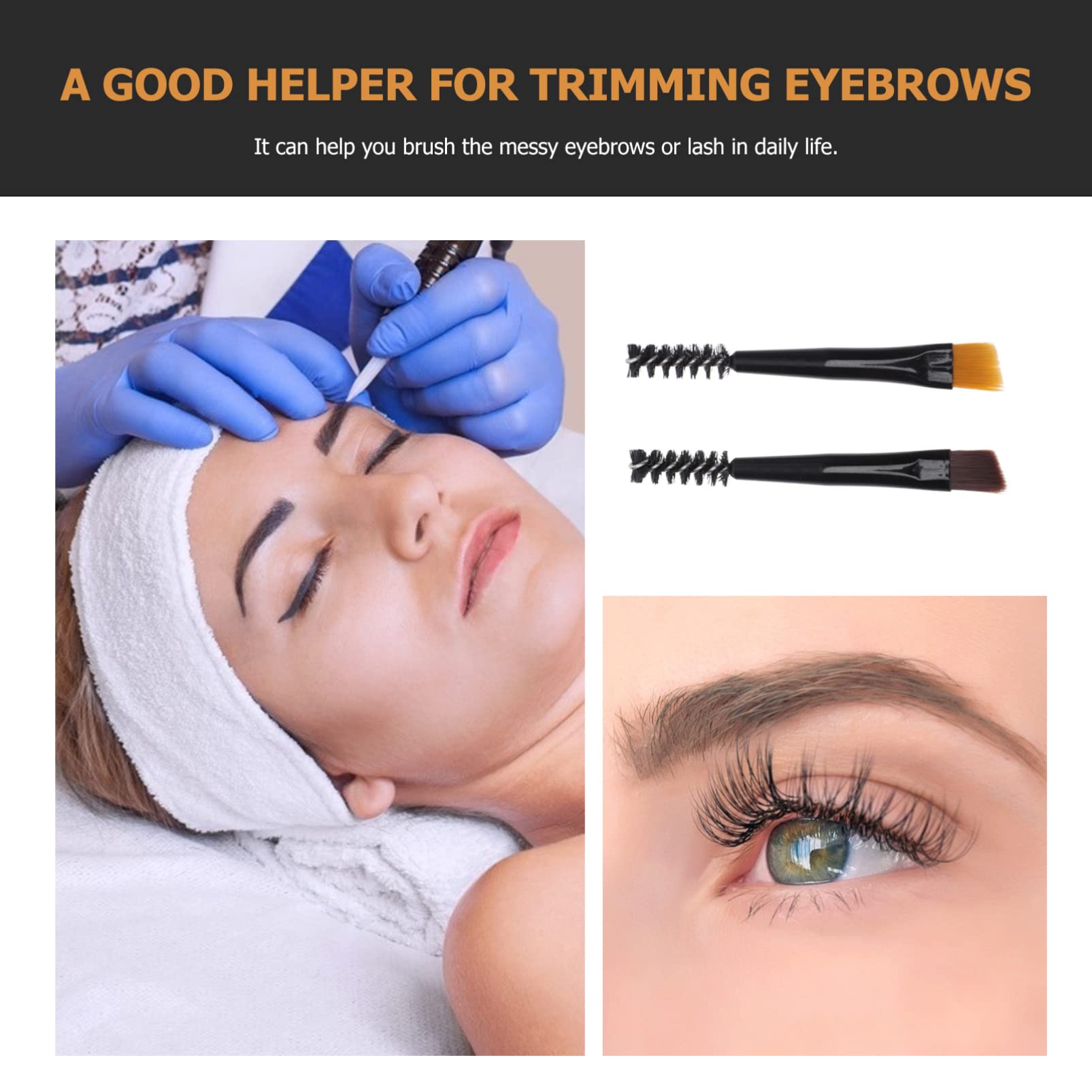6-Piece Eyebrow Brush & Eyelash Comb Set - Professional Eyebrow Trimming, Shaping & Makeup Tools for Perfect Brows & Lashes - Ideal for Home Use, Salon Professionals & Travel Beauty Kits