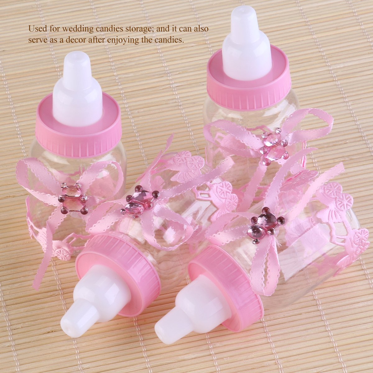 12pcs Candy Bottle Box Feeder Style Artificial Party Filler for Baby Shower Favors - Perfect for Birthday Parties, Wedding Decorations & Gift Bags