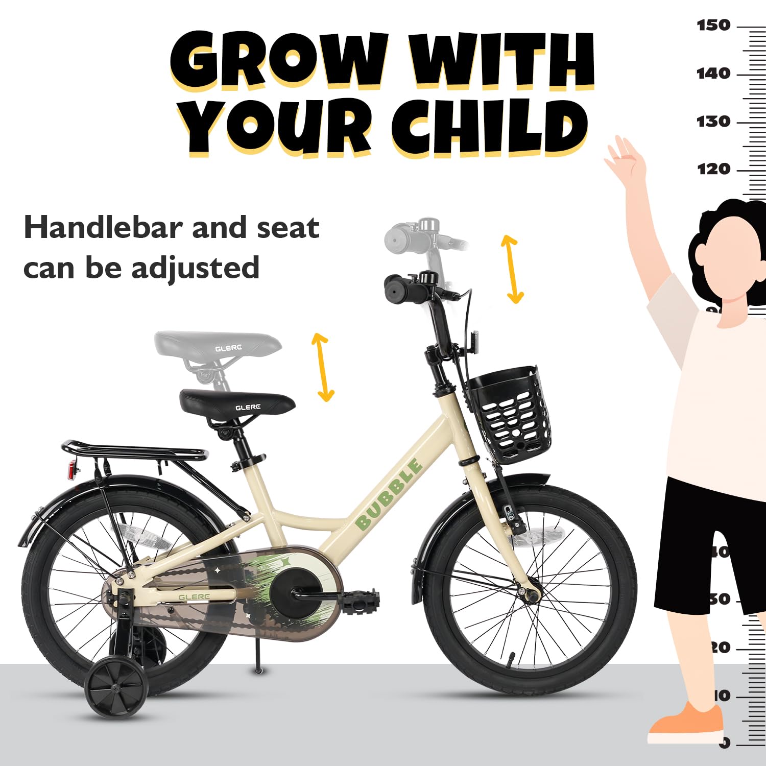 Fantasy 12 14 16 18 20 Inch Kids Bicycle for Boys & Girls Ages 2-14 - Adjustable Training Wheels, LED Headlight & Water Bottle Holder - Multiple Color Options - Perfect for Neighborhood Rides, Park Adventures & Learning to Bike