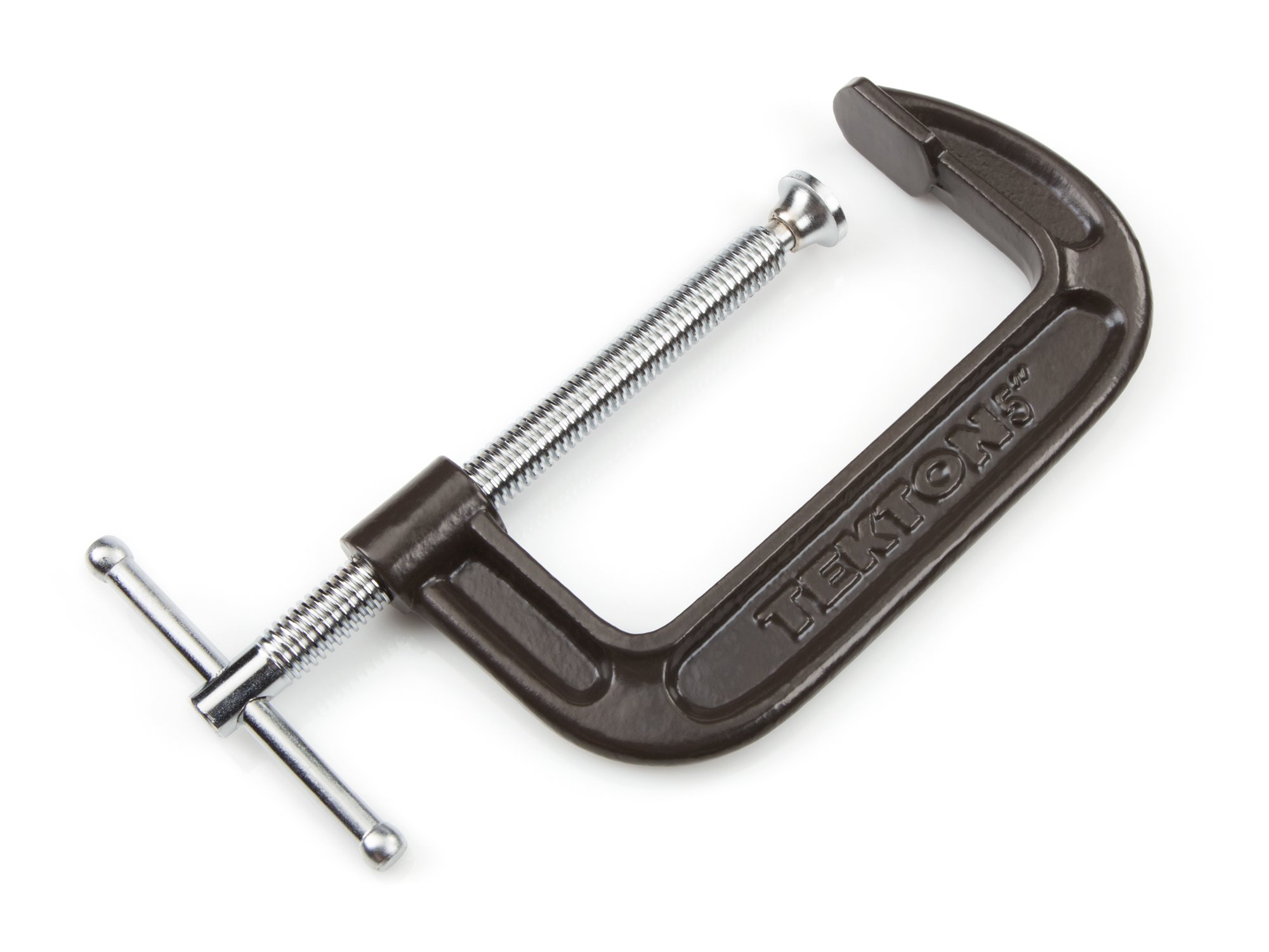 TEKTON 4022 5-Inch Malleable Iron C-Clamp - Heavy Duty Clamping Tool for Woodworking, Metalworking & DIY Projects | Secure Workpieces for Drilling, Gluing & Welding