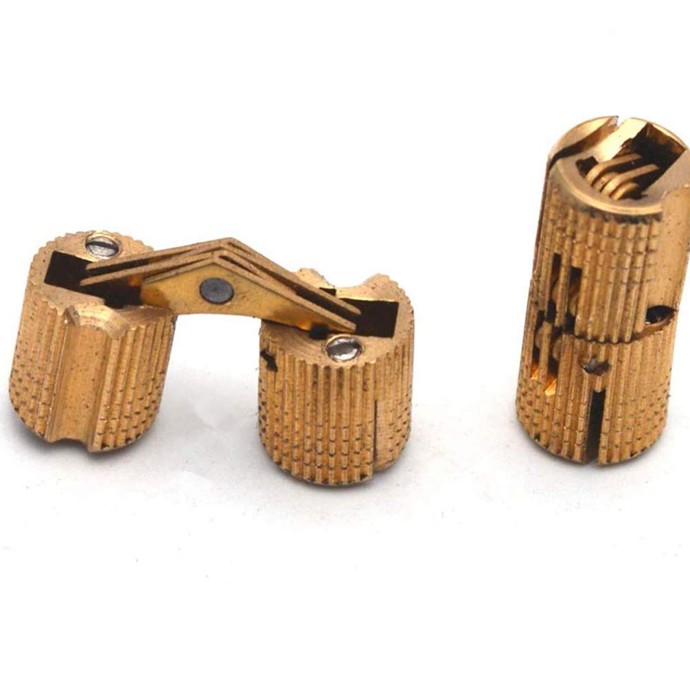 2PCS Solid Copper Concealed Hinges - Spring Loaded Hidden Door Hinges for Cabinet, Furniture & DIY Projects - Automatic Self-Closing Flap Hinges (Copper Finish) - Perfect for Kitchen Cabinets, Wardrobes & Storage Boxes