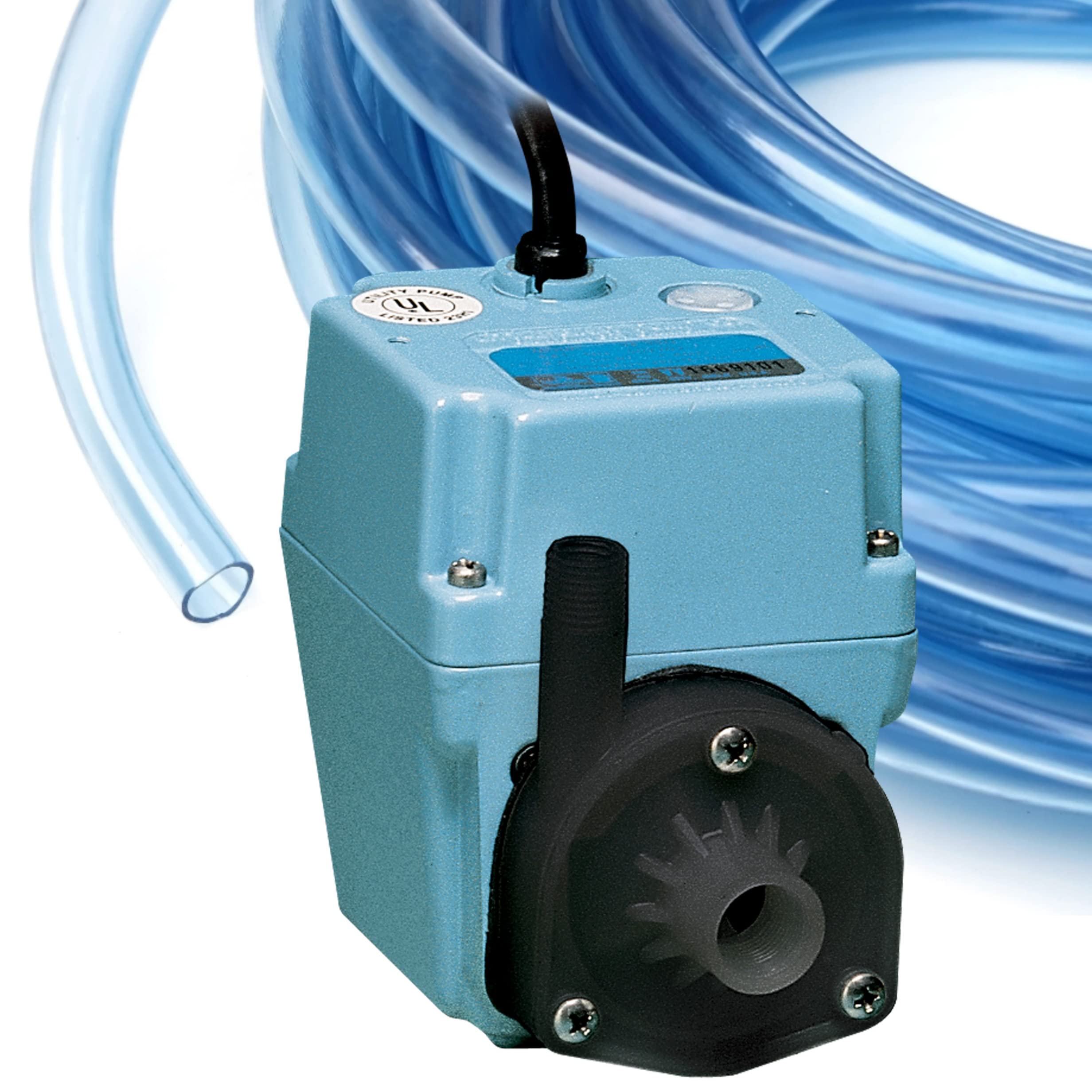 Little Giant 2E-38NT 115V 300 GPH 1/40 HP Manual Inline Submersible Oil-Filled Aluminum Water Pump with 10-Foot Cord - Blue (Model 502286) - Perfect for Basement Drainage, Aquariums, and Small Water Transfer Applications