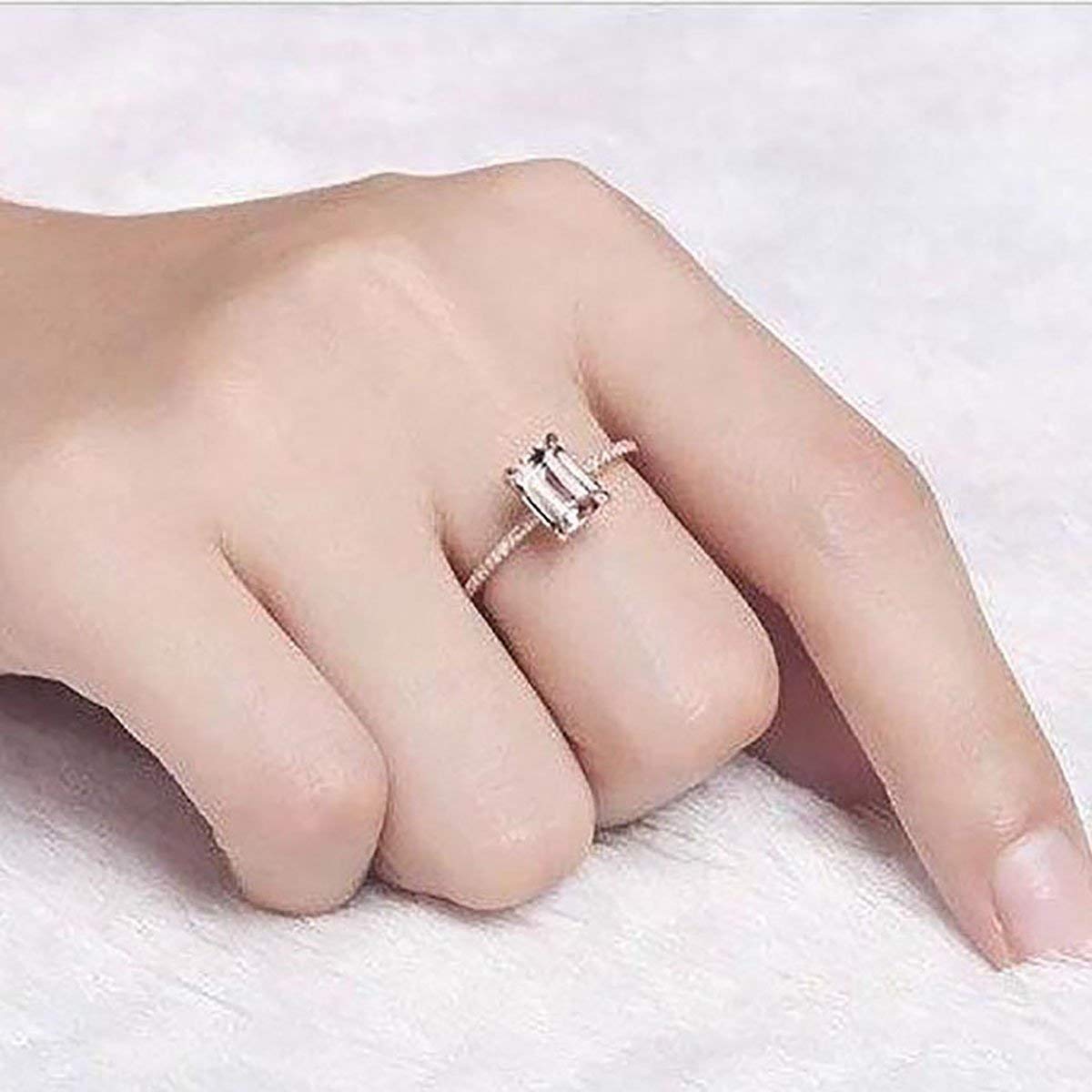 1.25 Carat Emerald Cut Morganite & Diamond Engagement Ring in 18k Gold Plating - Elegant Bridal Jewelry for Proposals, Weddings & Anniversaries