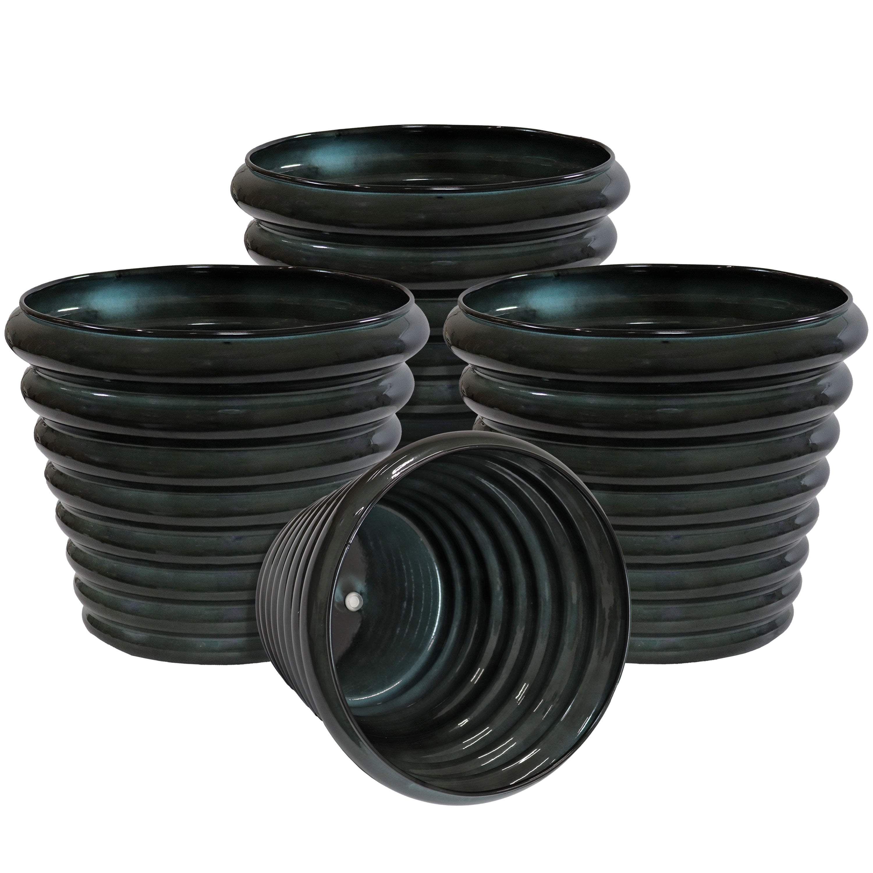 Sunnydaze Molly 12.5 Inch Metal Outdoor Planters - Rust-Resistant Garden Pots for Patio, Deck & Balcony Decor - Perfect for Flowers, Succulents & Herbs