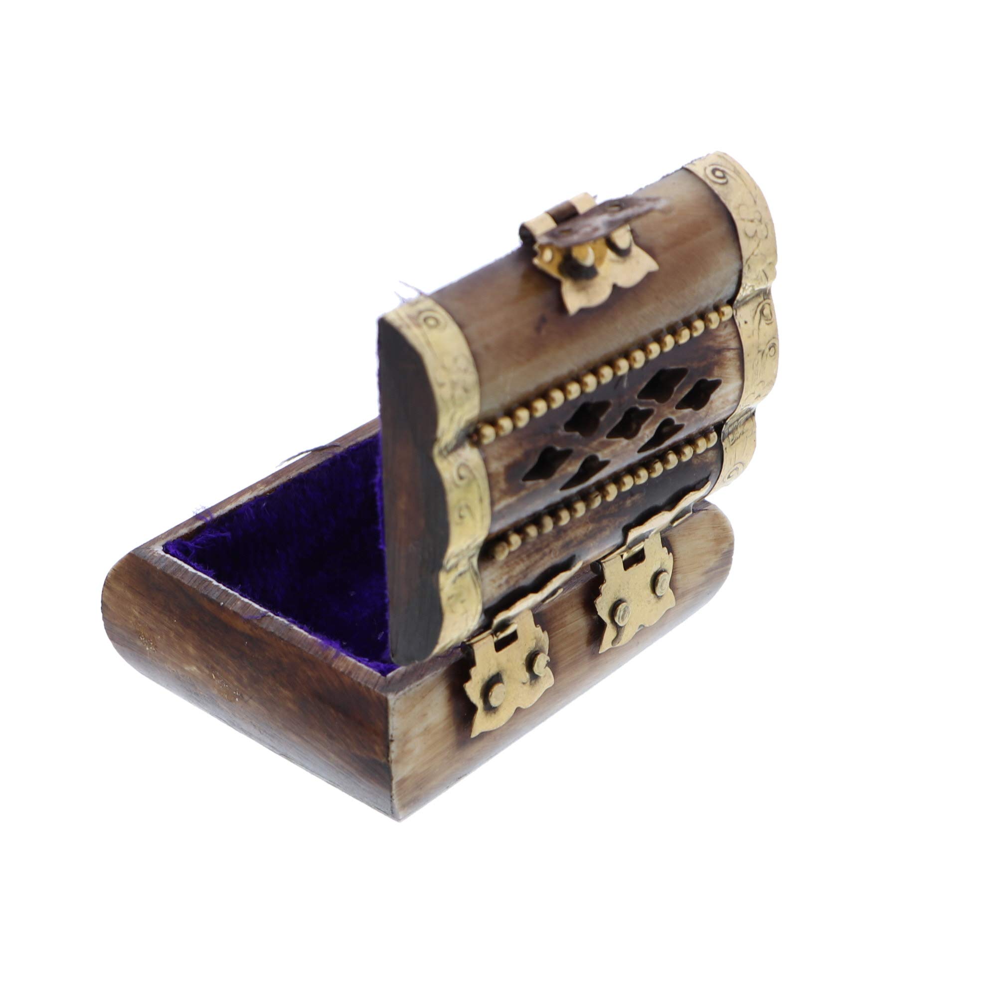 Li'Shay Gold Bone Decorative Keepsake Box - Mini Jewelry Storage Organizer for Rings, Earrings & Small Treasures - Perfect for Vanity, Dresser or Gift Giving