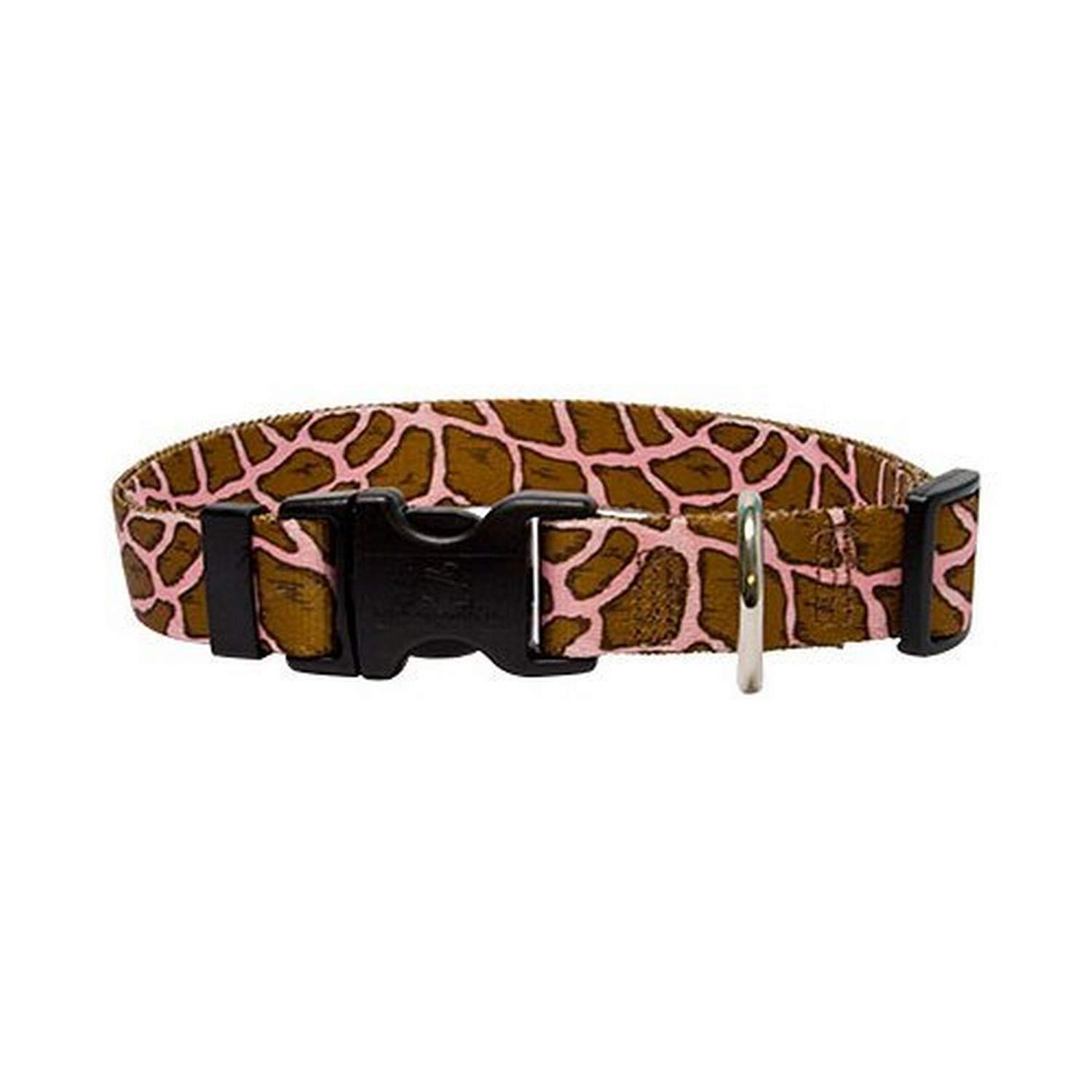 Yellow Dog Design Giraffe Print Pink Dog Collar - 1 Inch Wide Adjustable Pet Collar (18-28 inch Neck Size, Large) for Small to Medium Dogs - Perfect for Daily Walks, Training & Fashion Accessories