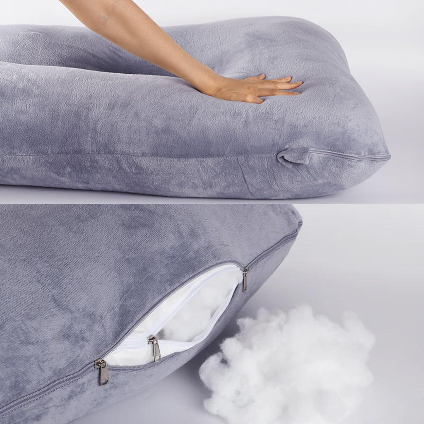 BATTOP Full Body Pregnancy Pillow for Sleeping - Maternity Support Pillow for Back, Hips, Legs & Belly with Removable Washable Cover - Comfort for Pregnant Women During All Trimesters | Perfect for Side Sleepers, Nursing & Postpartum Recovery